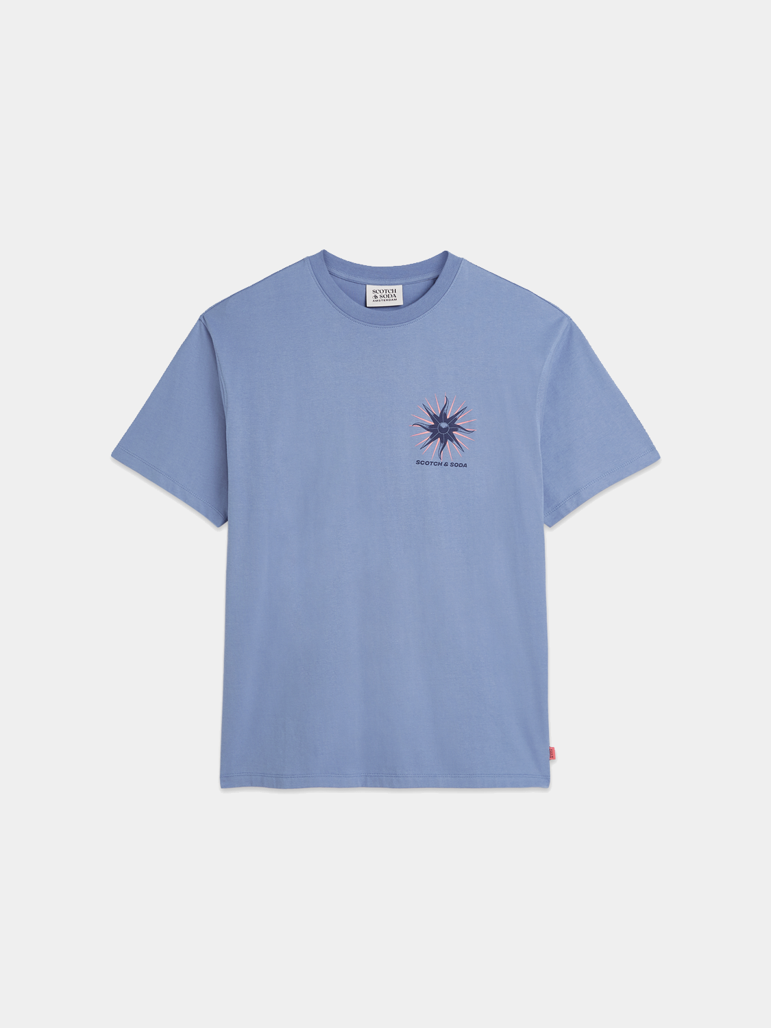 Short sleeve Scotch & Soda artwork t-shirt featuring colorful graphic design on soft cotton fabric.