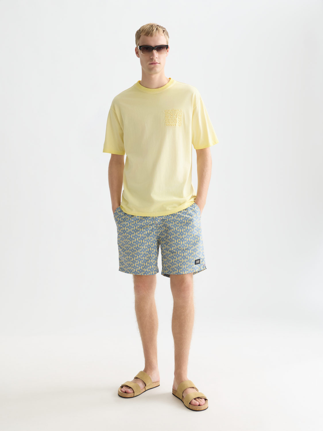 Short sleeve Scotch & Soda Artwork T-shirt featuring colorful graphic design on front, casual and stylish men's tee.