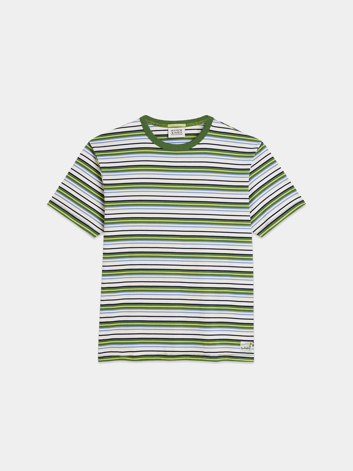 Yarn-dyed Scotch & Soda short sleeve T-shirt with a classic fit and vibrant color pattern.