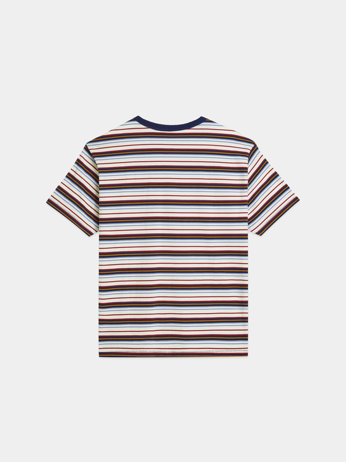 Yarn-dyed Scotch & Soda short-sleeve T-shirt in black, featuring a casual fit and textured fabric for everyday wear.