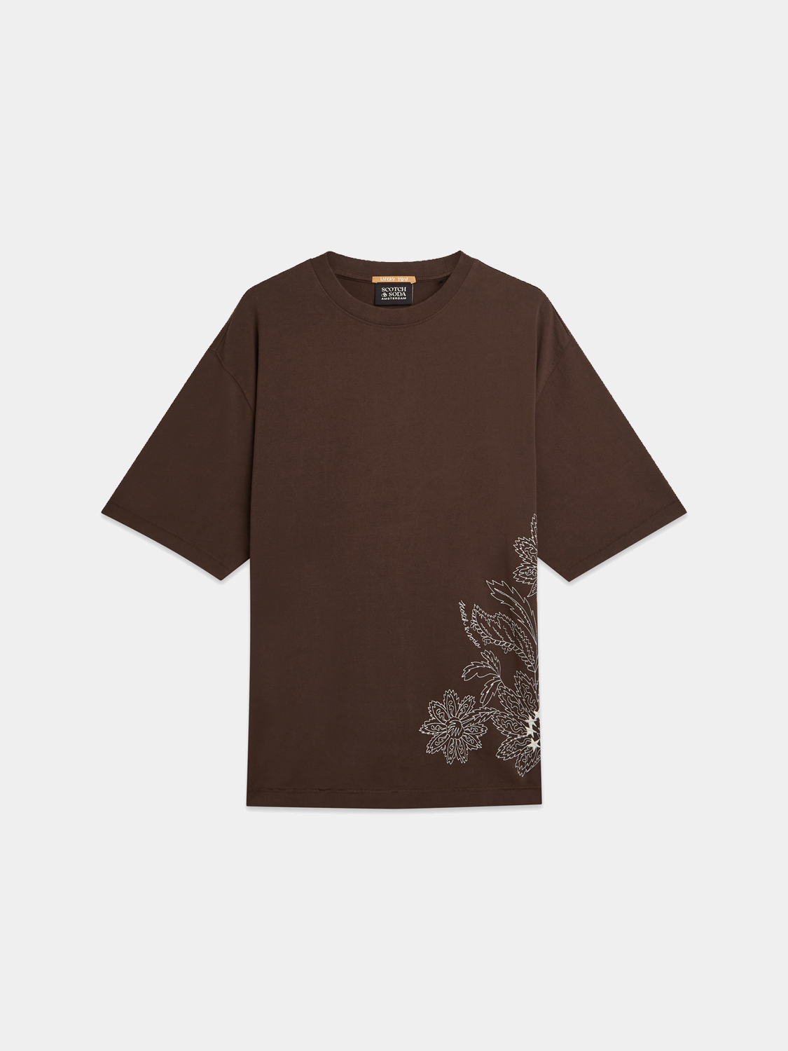 Artwork T-shirt from Scotch & Soda, short sleeve tee with vibrant graphic design, casual and stylish men's apparel.