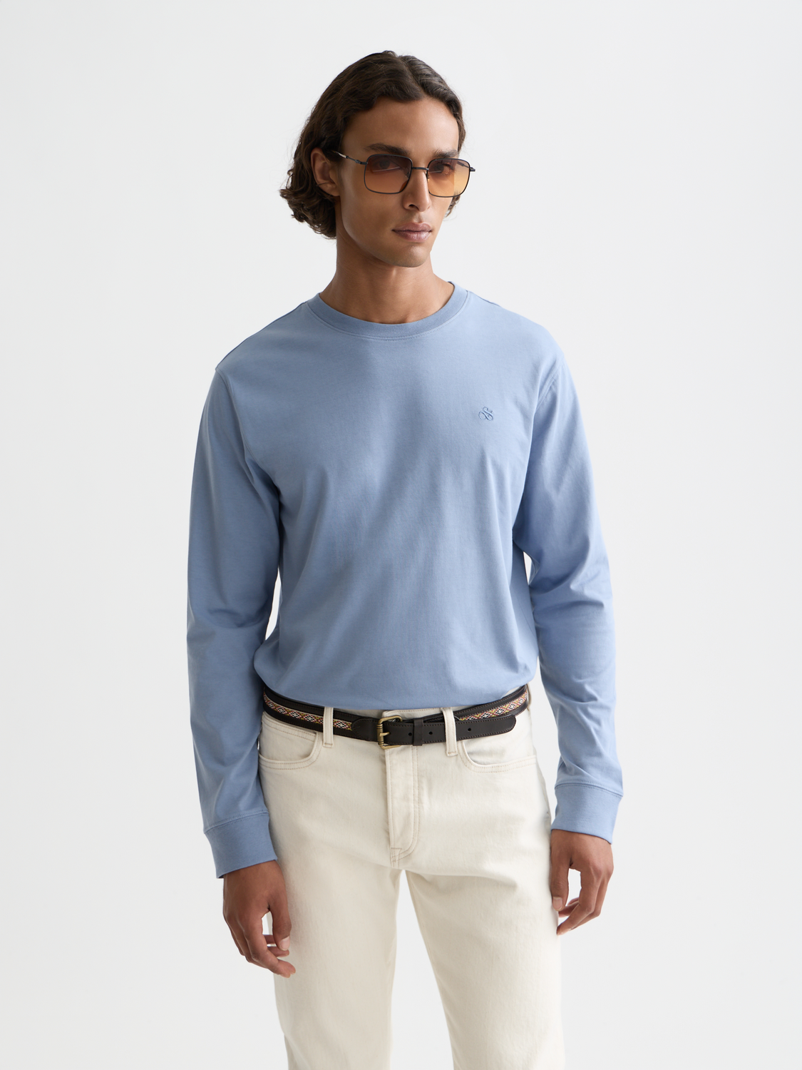 Scotch & Soda logo long-sleeved T-shirt featuring a front graphic design and casual fit.
