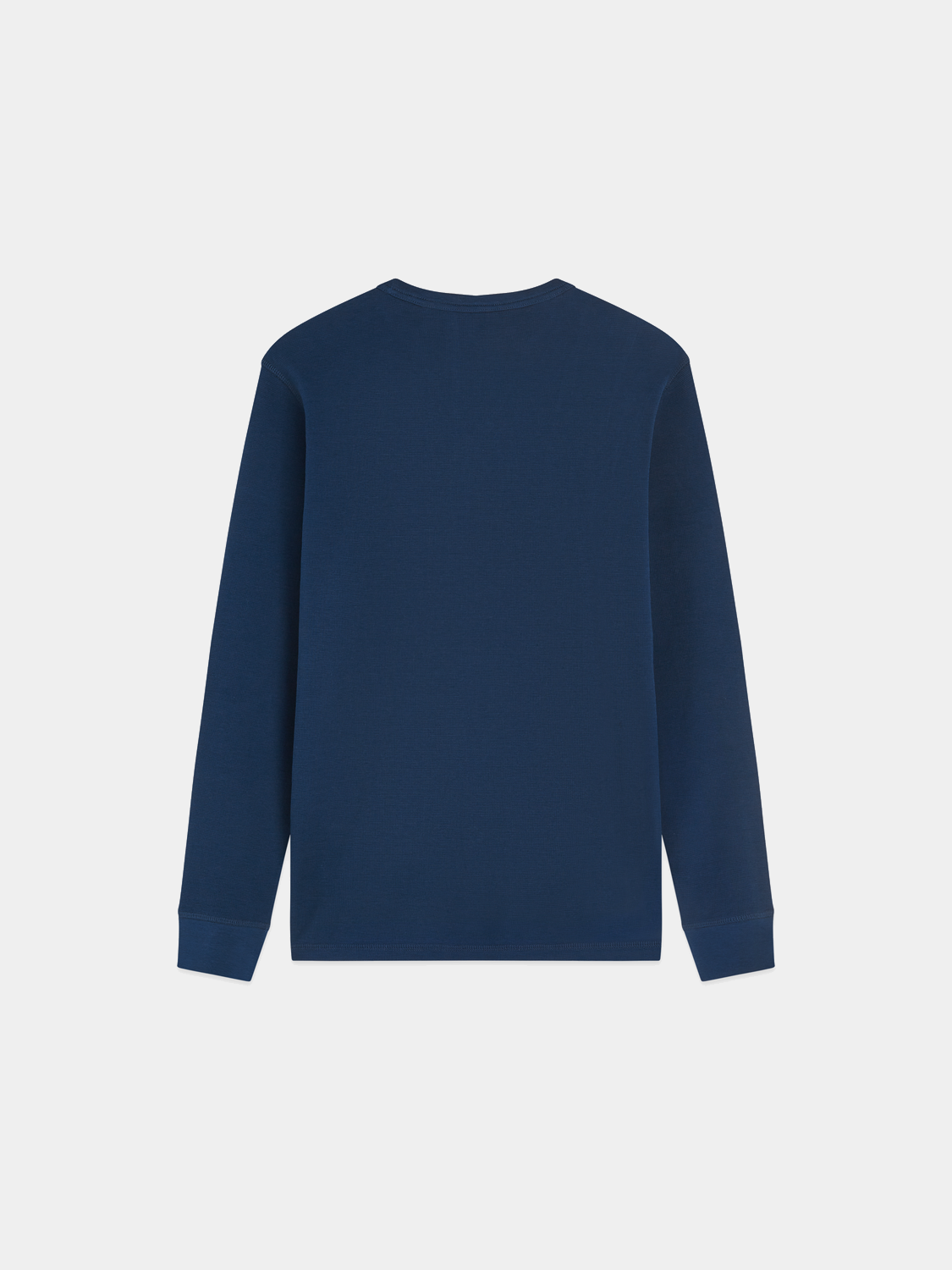 Black Scotch & Soda waffle long-sleeved T-shirt with a textured fabric and crew neckline, displayed flat.