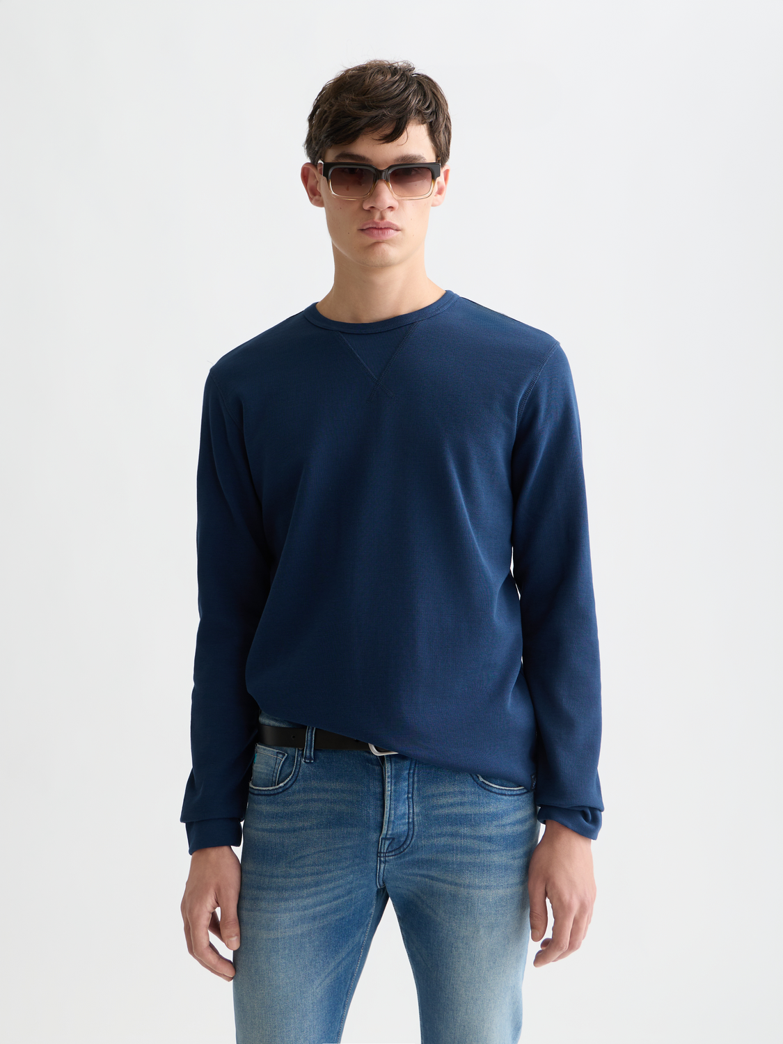 Waffle long-sleeved T-shirt by SCOTCH & SODA in a soft, textured fabric with a classic fit and crew neckline.