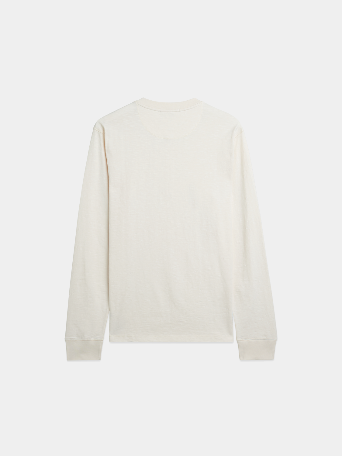 Long sleeve slub Henley t-shirt by Scotch & Soda, showing navy color and textured fabric with button placket.