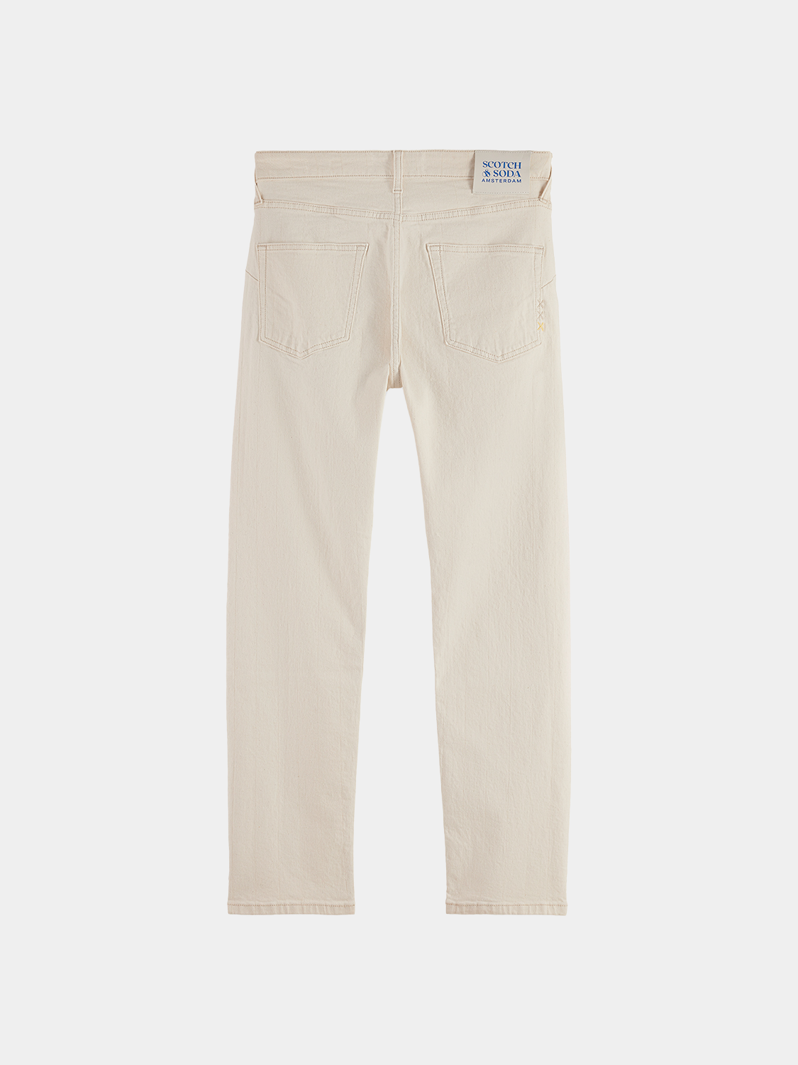 Scotch & Soda Zee straight-fit denim jeans in dark wash with classic five-pocket design and subtle stitching details.