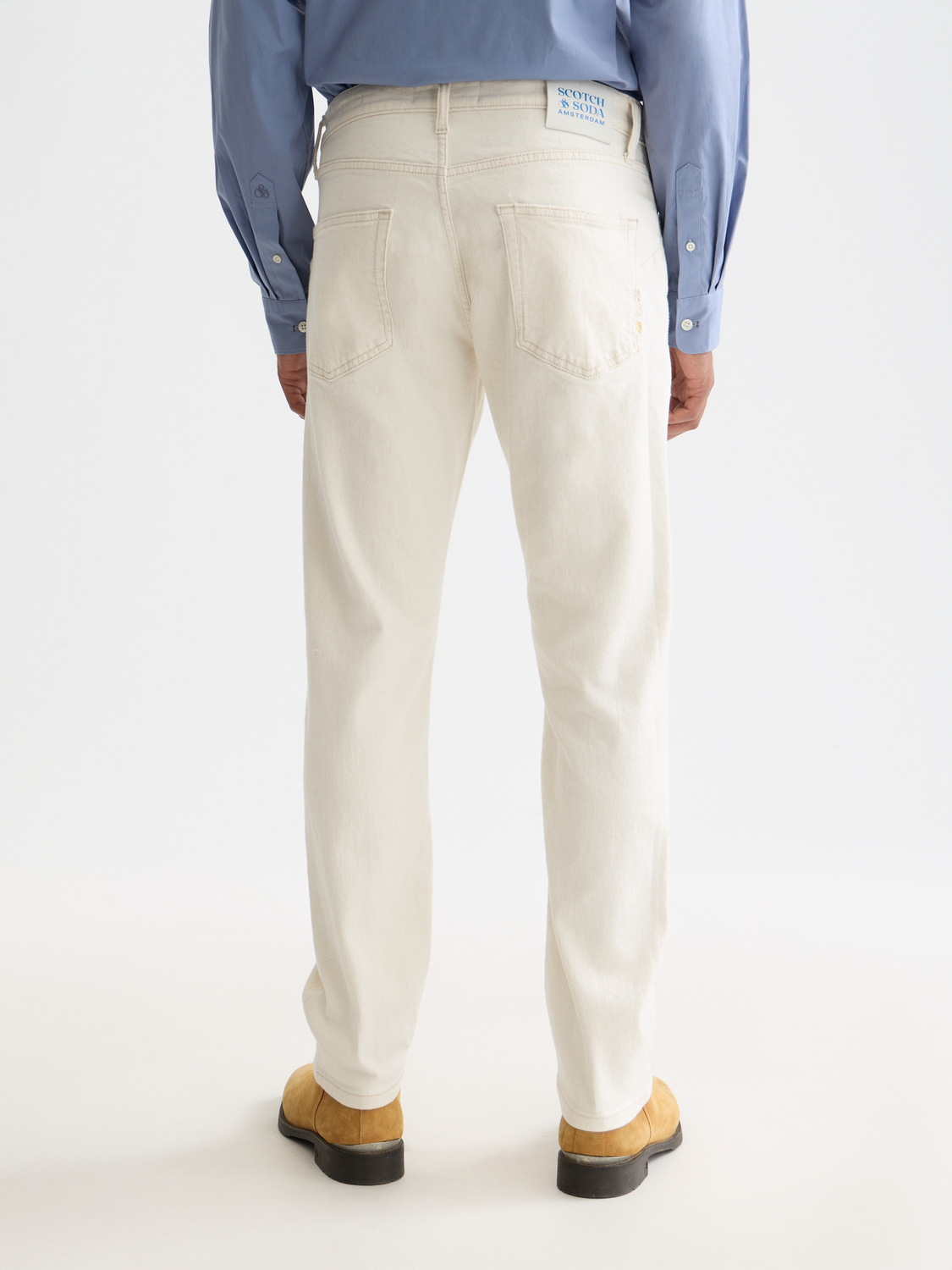 SCOTCH & SODA Zee straight-fit denim jeans, dark wash with classic five-pocket design and belt loops.