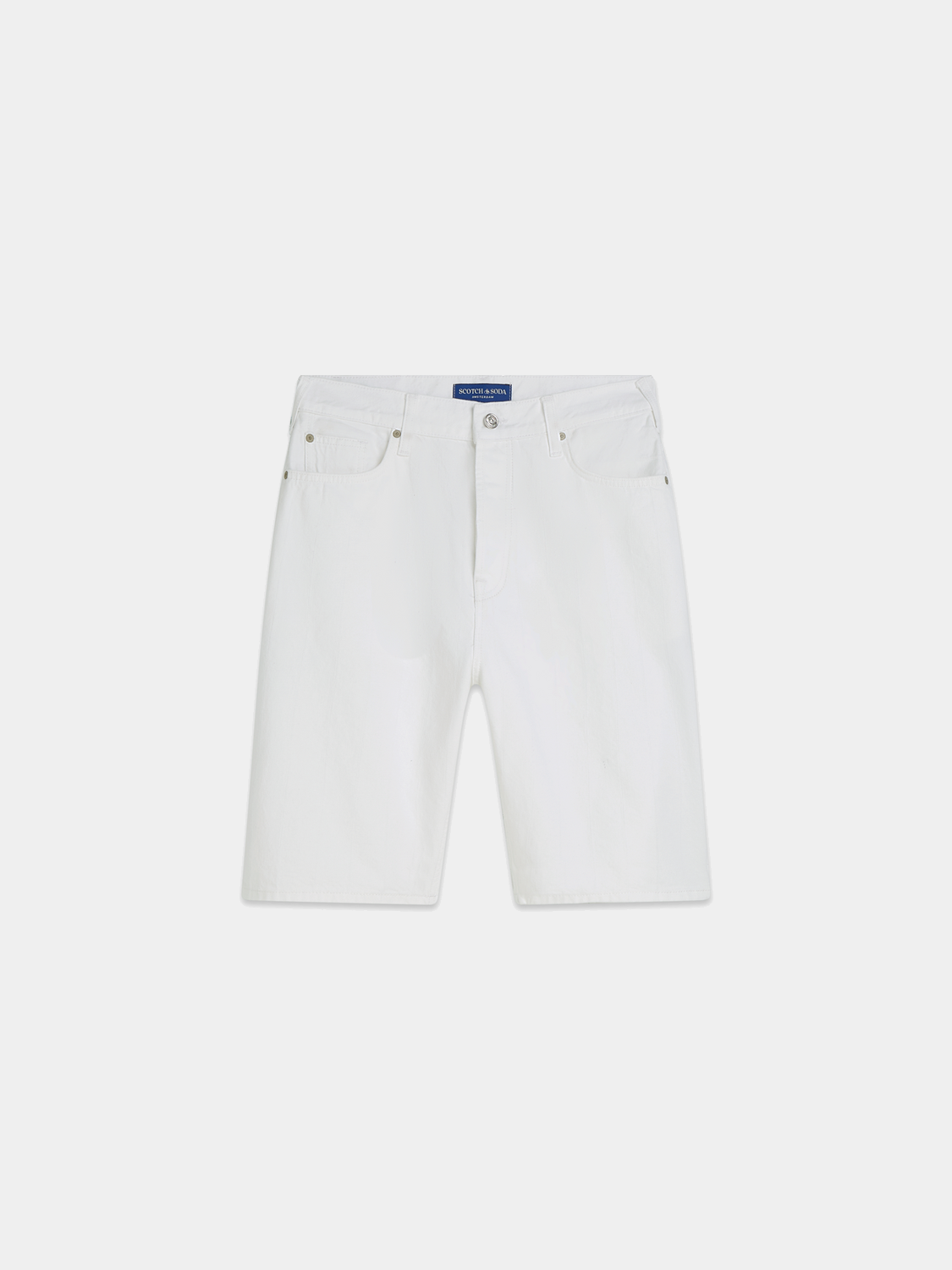 Denim shorts by Scotch & Soda featuring a loose-fit design, with visible distressed details and classic five-pocket style.