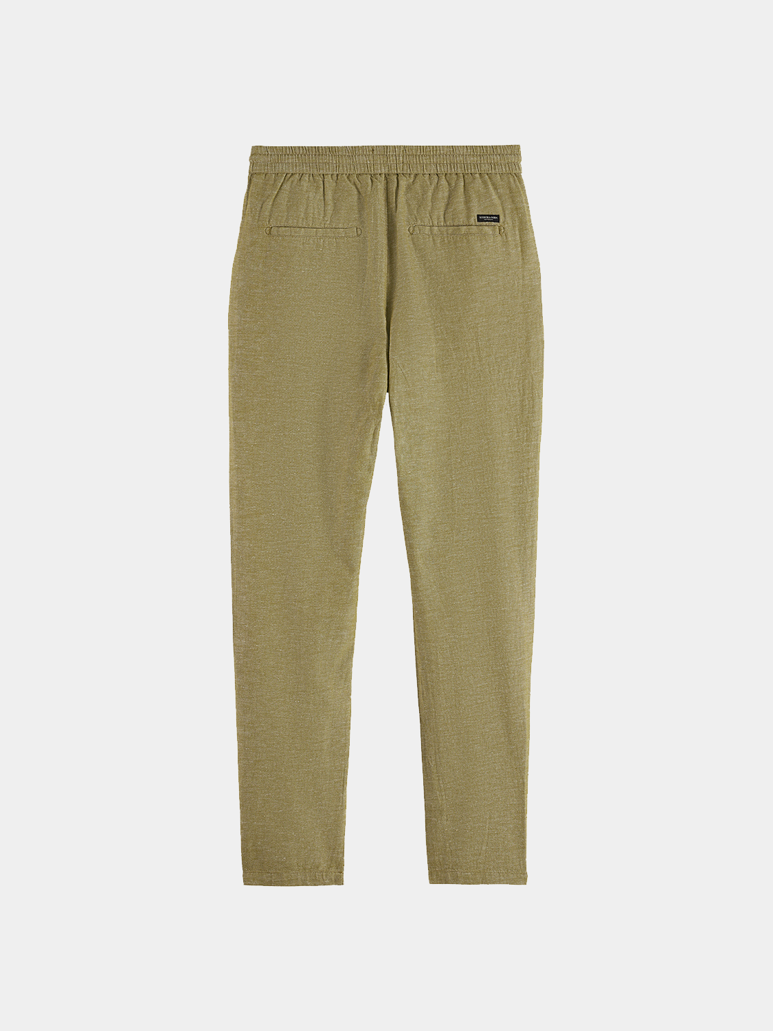 SCOTCH & SODA Warren joggers pants in dark fabric, featuring a relaxed fit and casual style, front and back view.
