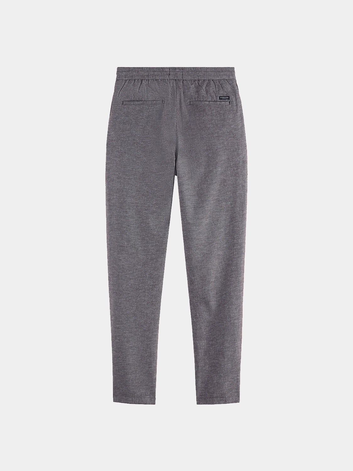 Black Warren jogger pants by Scotch & Soda, made from comfortable fabric, featuring a relaxed fit and stylish design.