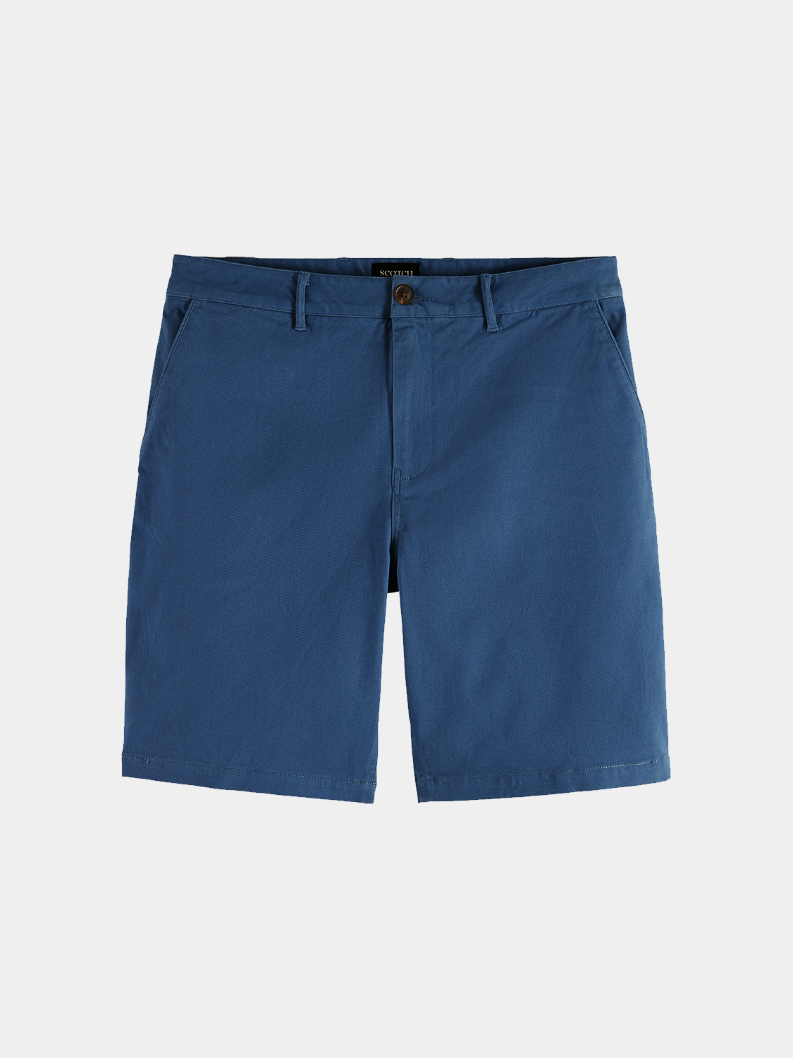 Scotch & Soda Stuart chino shorts in beige with front pockets, casual fit, lightweight cotton fabric, perfect for summer wear.