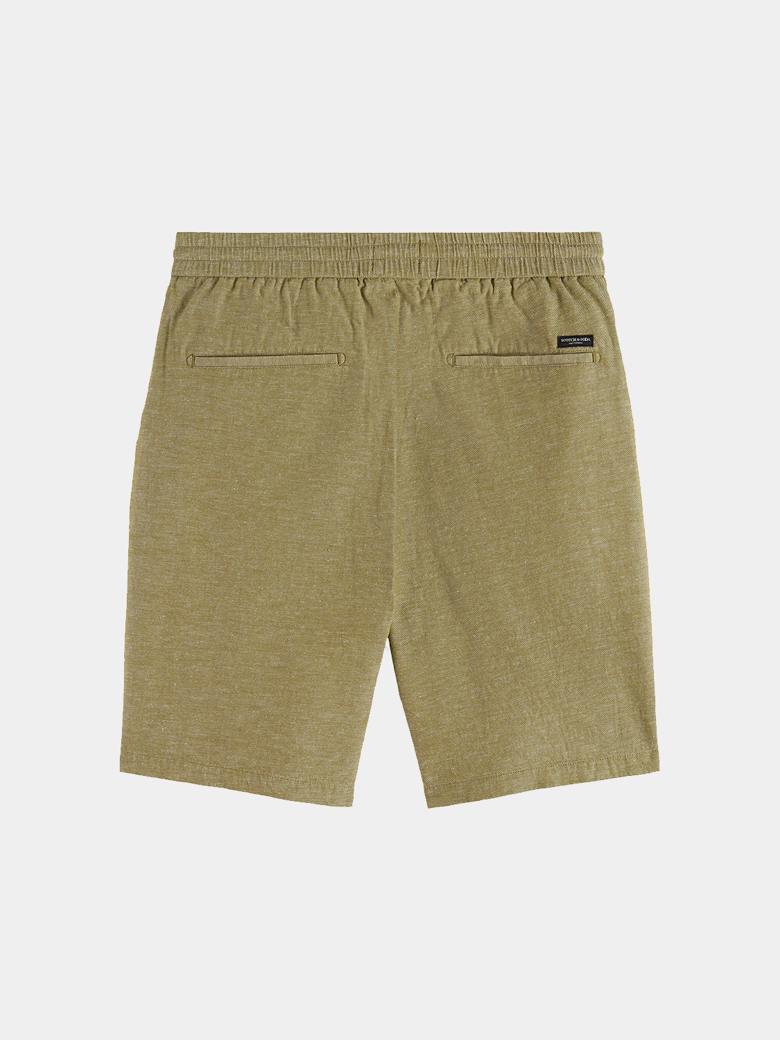 Light beige Fave cotton-linen shorts by SCOTCH & SODA, featuring a relaxed fit and tailored waistband.