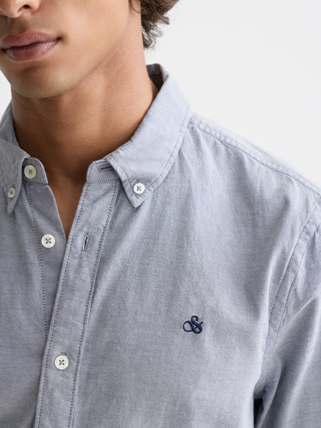 Long-sleeve Oxford shirt by Scotch & Soda, featuring classic collar and button-front in a casual, stylish design.