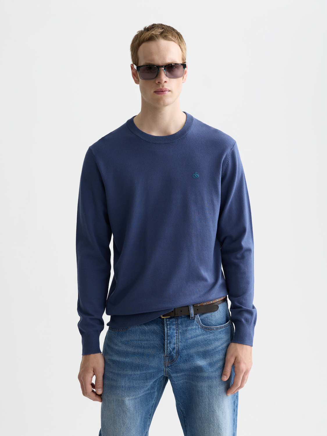 Scotch & Soda viscose knitwear pullover with a relaxed fit, featuring a soft, textured fabric in a neutral color.