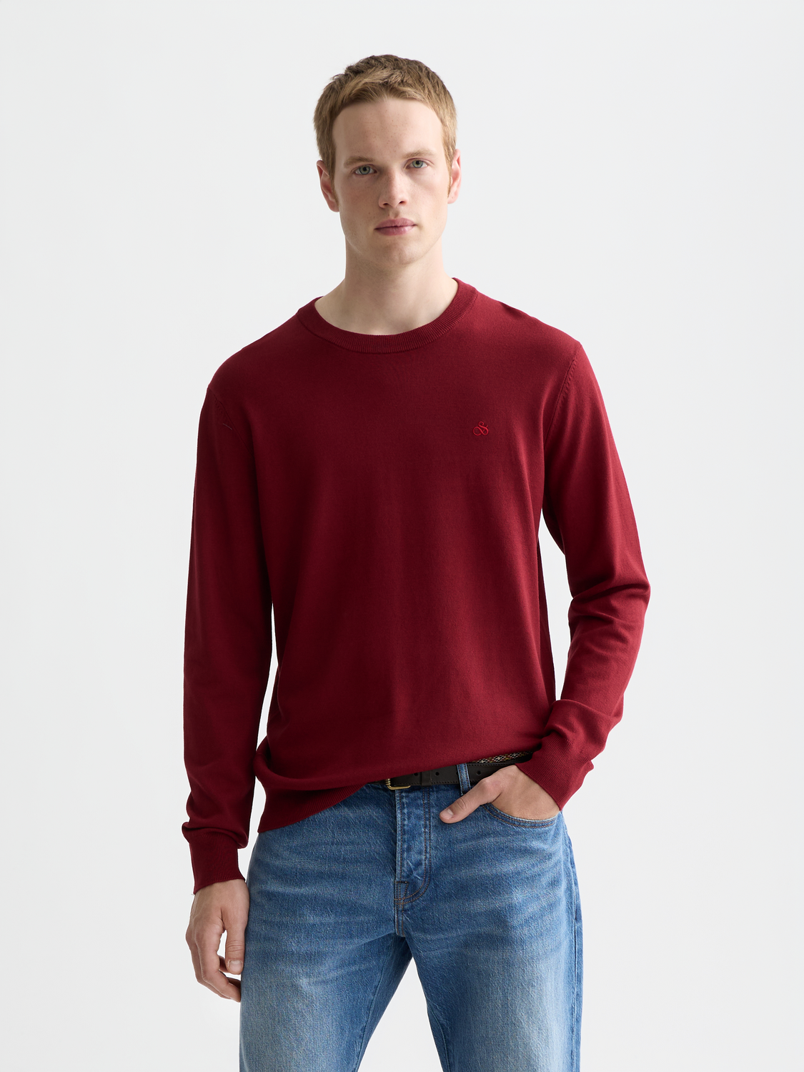 Gray viscose knitwear pullover by Scotch & Soda, featuring a cozy, relaxed fit and ribbed cuffs and hem.