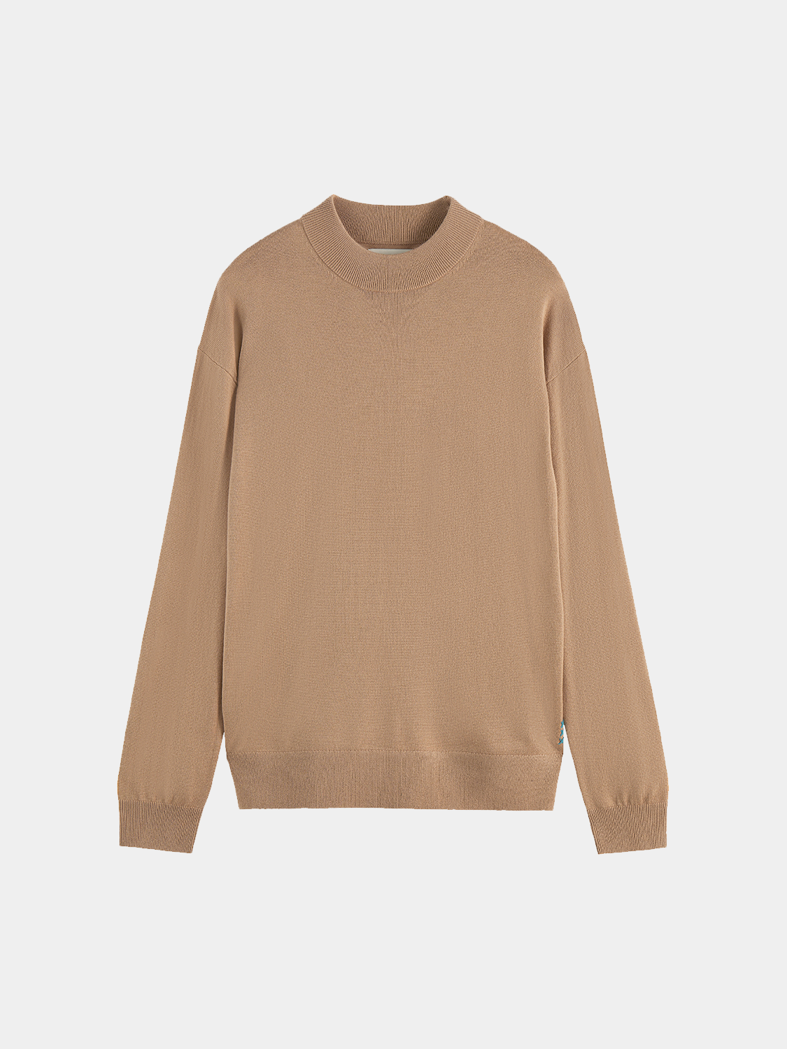 Scotch & Soda dropped shoulder knitwear with mock neck, featuring a relaxed fit and soft fabric in a stylish design