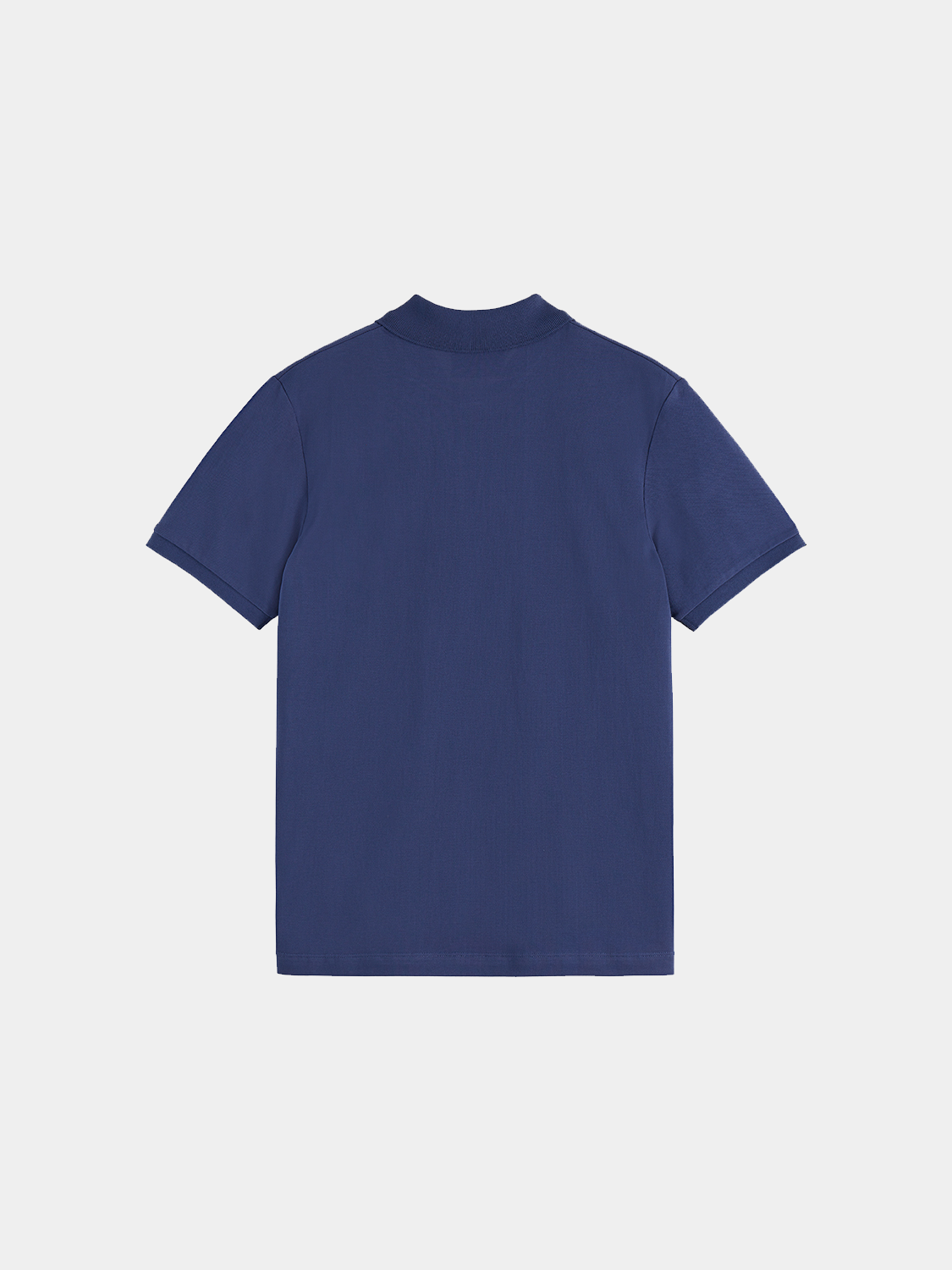 Navy Scotch & Soda logo pique polo shirt with short sleeves and classic collar, casual men's polo for everyday wear