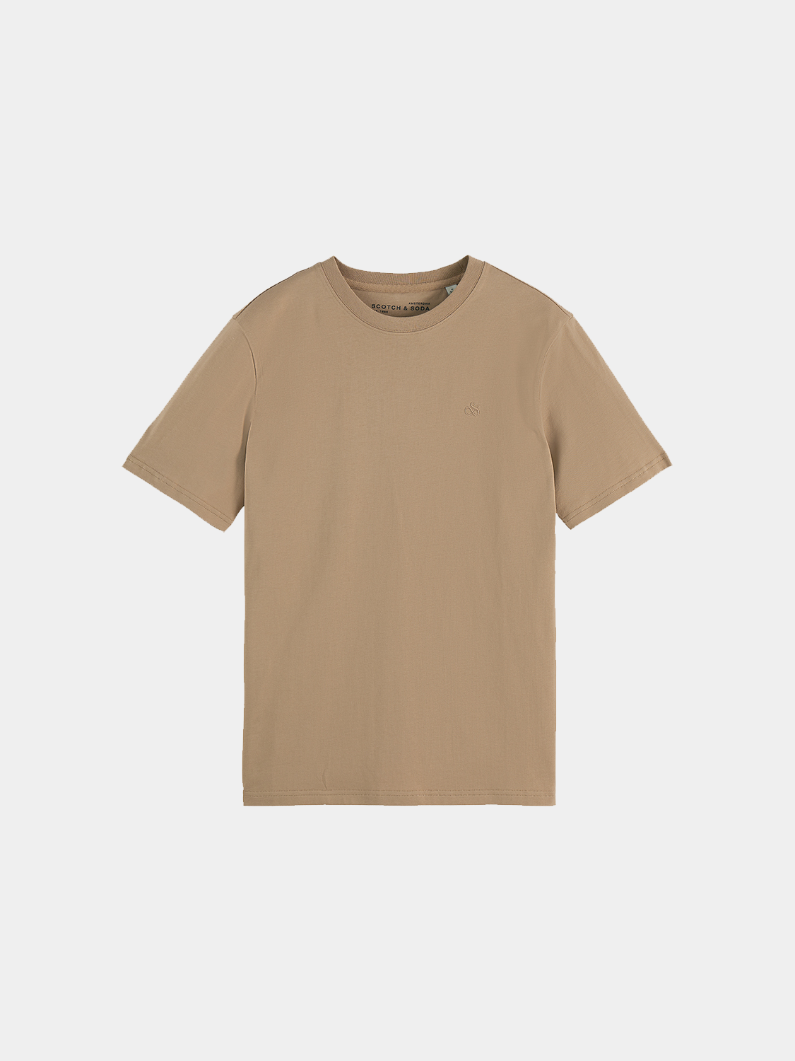 Short sleeve T-shirt with a logo design from Scotch & Soda, featuring a casual fit and stylish graphic on the front.