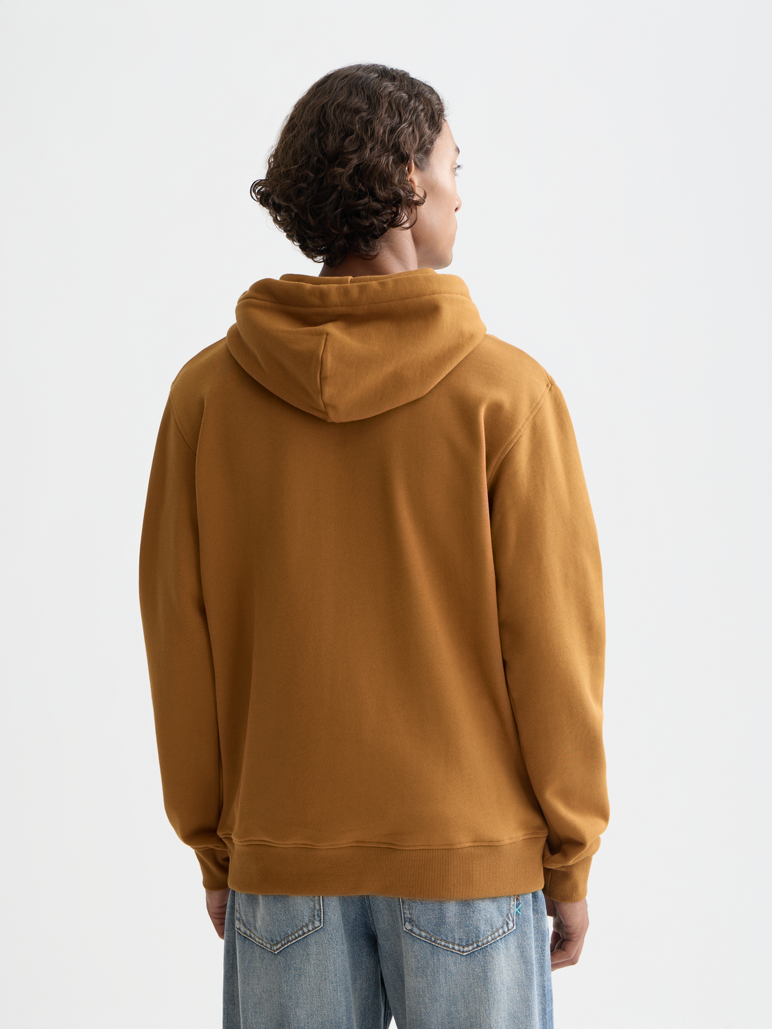 Scotch & Soda logo hoodie in dark sweats fabric with front and back view, featuring a bold logo on the chest.