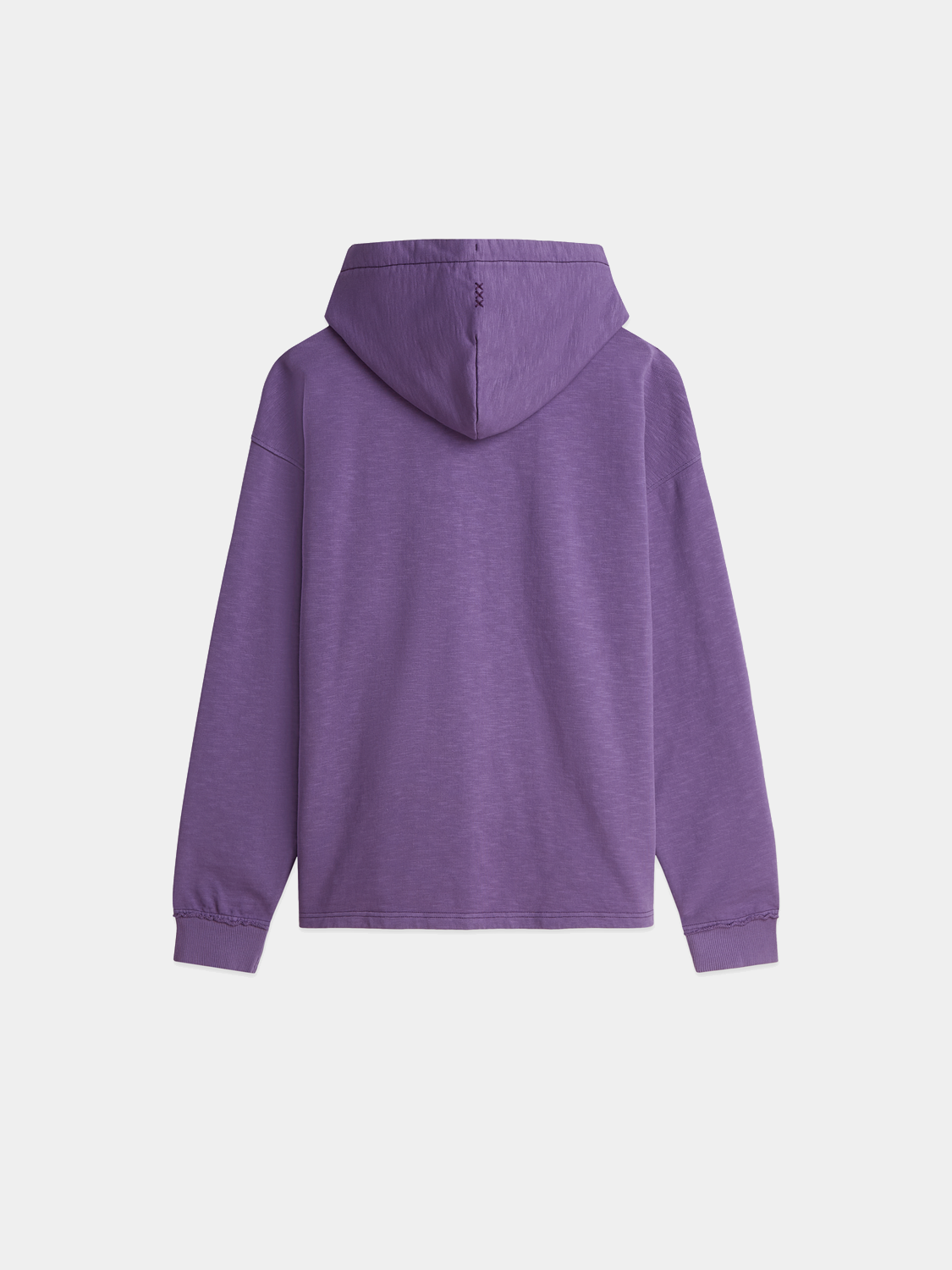 Garment-dyed SCOTCH & SODA hoodie, casual sweat top with a relaxed fit, shown in a back view.