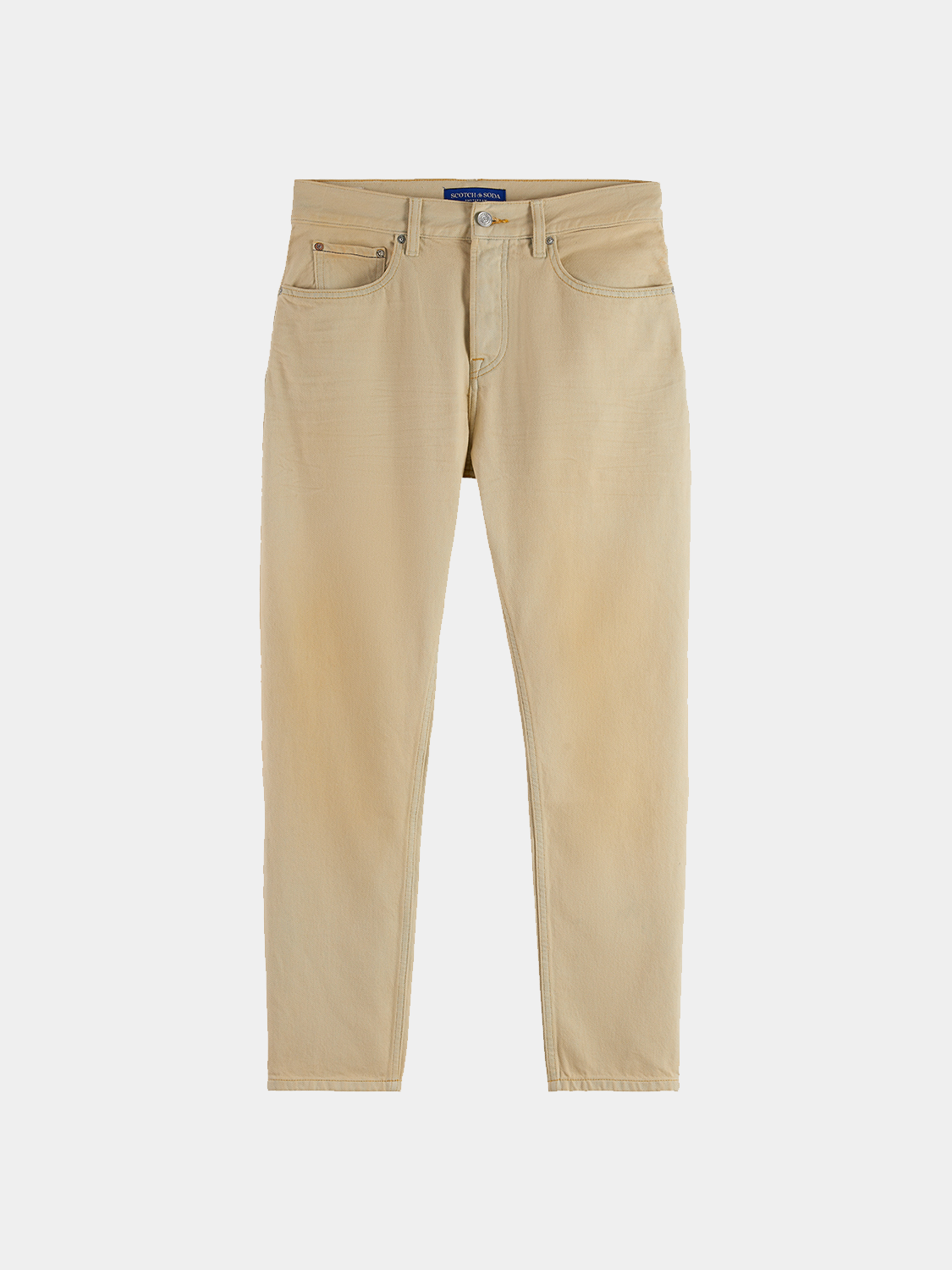 SCOTCH & SODA Dean tapered denim jeans with slim fit and classic five-pocket design, shown in dark wash.