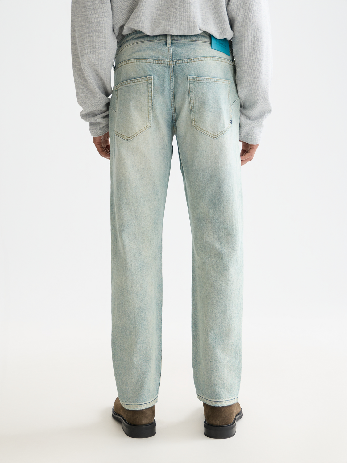 Back view of Scotch & Soda Zee straight-fit denim jeans showing classic dark wash and straight-leg cut.