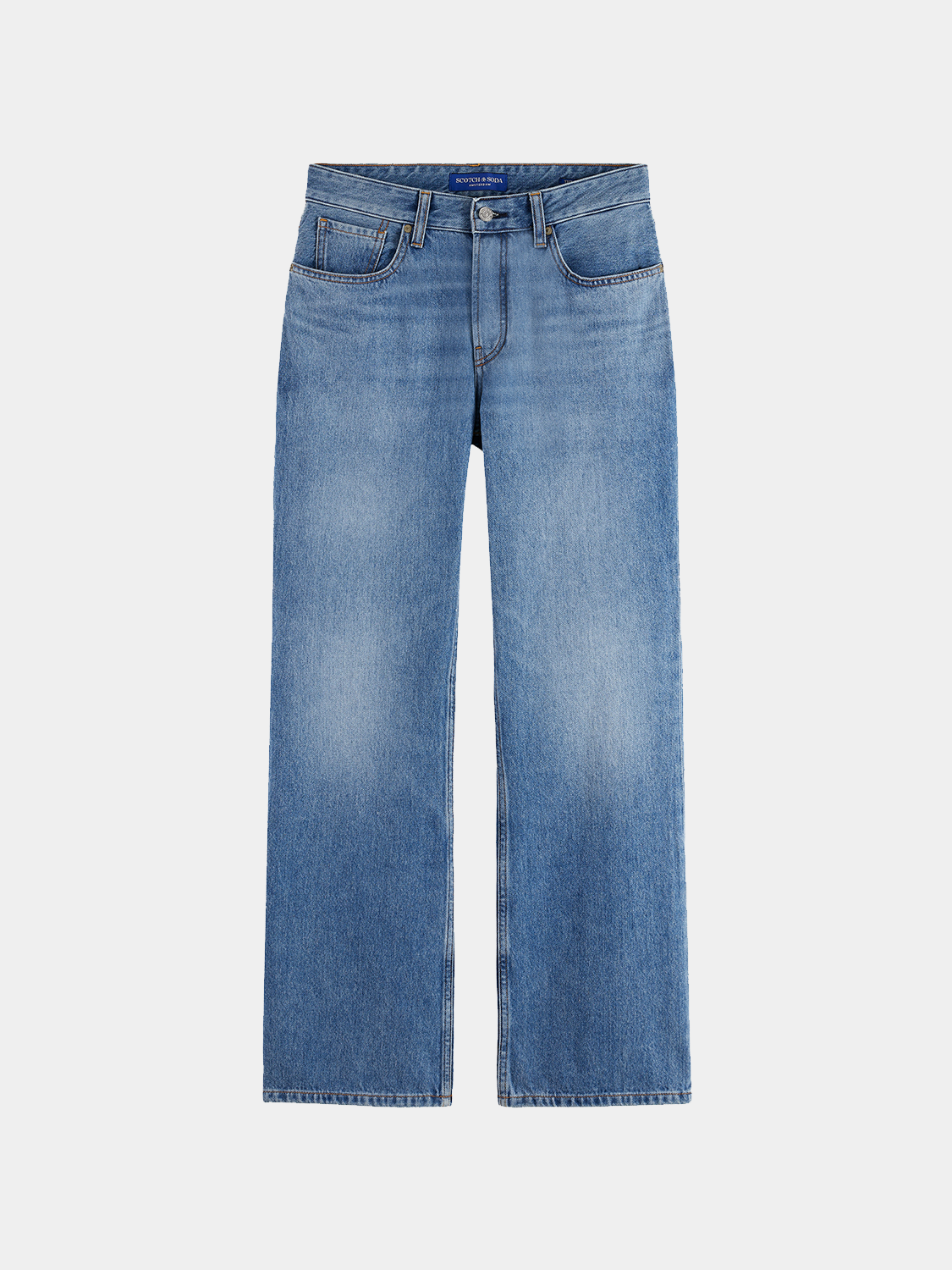 Wide-fit denim jeans by Scotch & Soda featuring a classic five-pocket design and a relaxed, modern fit.