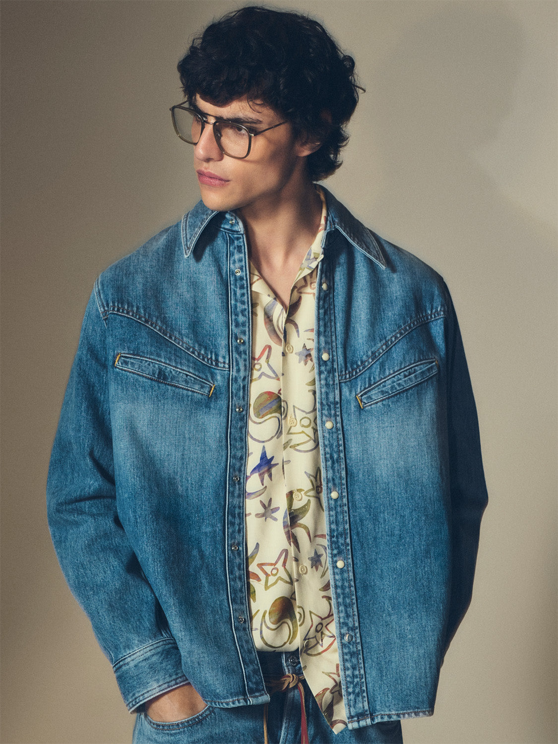 Washed denim shirt