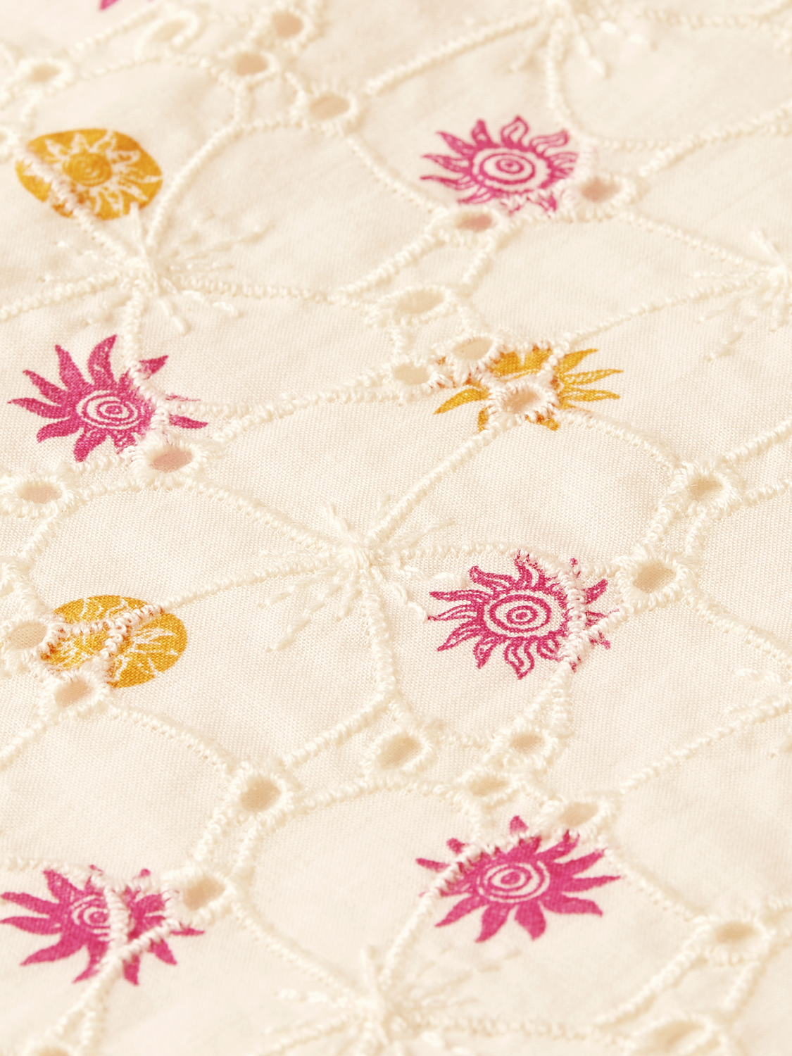 Kids' embroidered printed dress by Scotch & Soda, featuring colorful floral patterns and a comfortable, stylish design.