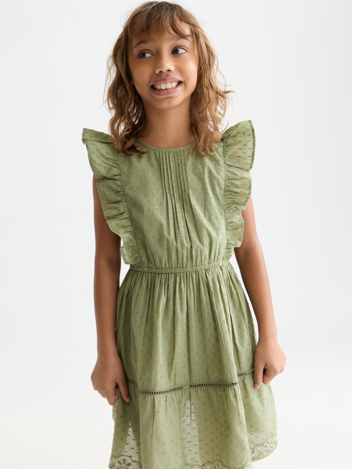 Kids embroidered jacquard dress by Scotch & Soda, featuring colorful floral patterns and a stylish, comfortable fit.