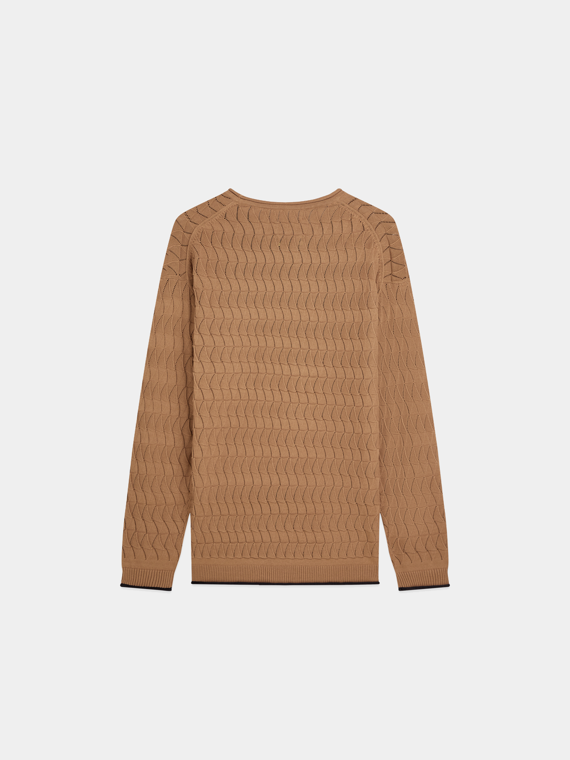 Pointelle knit pullover by Scotch & Soda, featuring a textured pattern and a cozy fit, shown from the back.