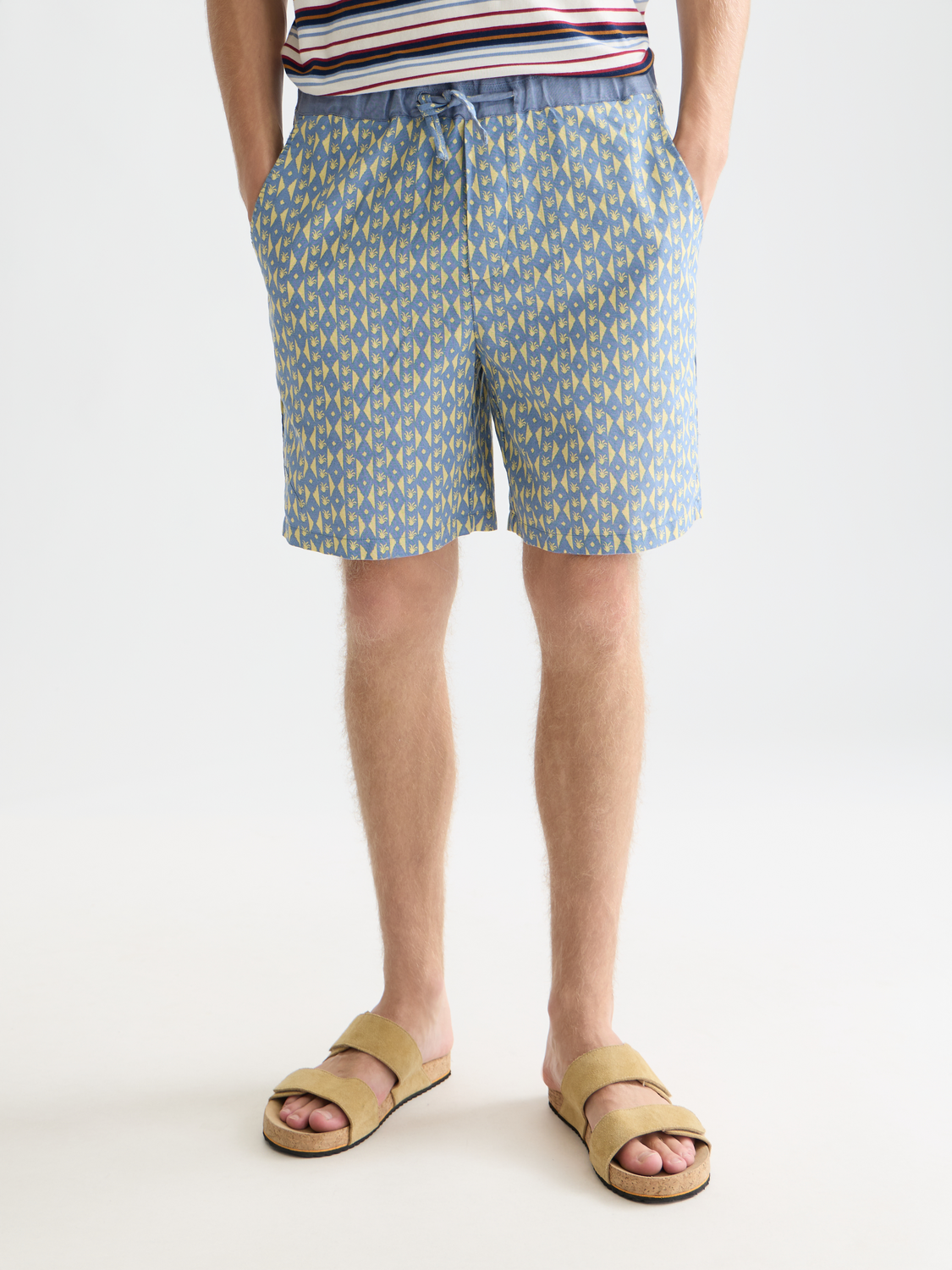 Fave printed shorts by Scotch & Soda featuring a colorful, patterned design with an elastic waistband and relaxed fit.