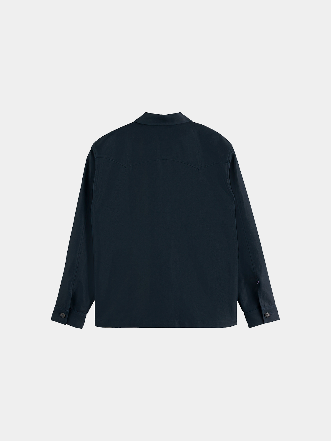 Relaxed-fit Scotch & Soda jacket overshirt in dark fabric, featuring a casual design with a button front and collar.