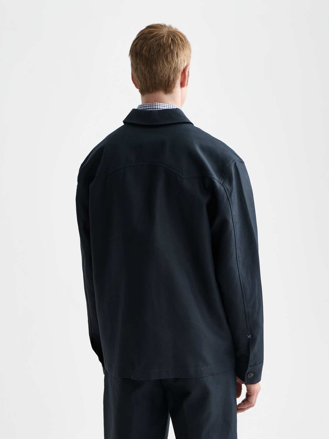 Relaxed-fit SCOTCH & SODA overshirt jacket in soft fabric, shown from the back with a casual, comfortable style.