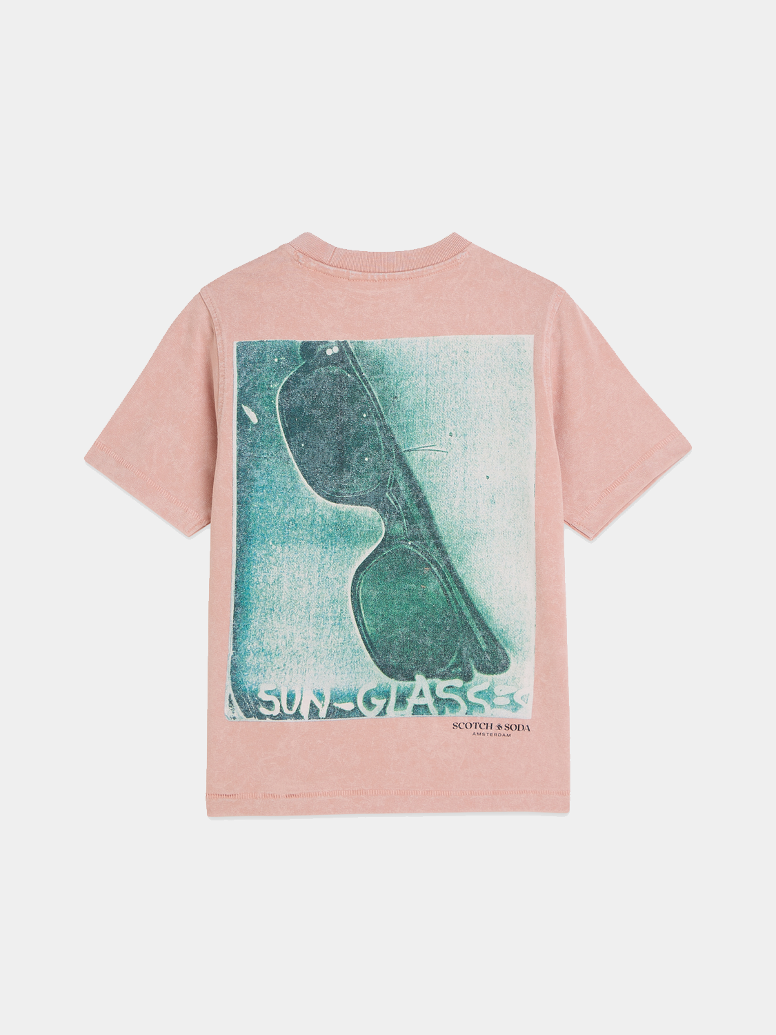 Kids' short-sleeve t-shirt featuring Basquiat artwork by Scotch & Soda, with bold graphic print on the front and back.