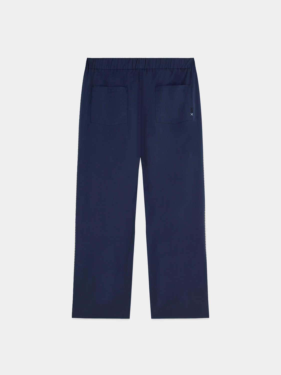 SCOTCH & SODA Otis straight-fit jogger pants in black, front view showing casual style and tapered fit.