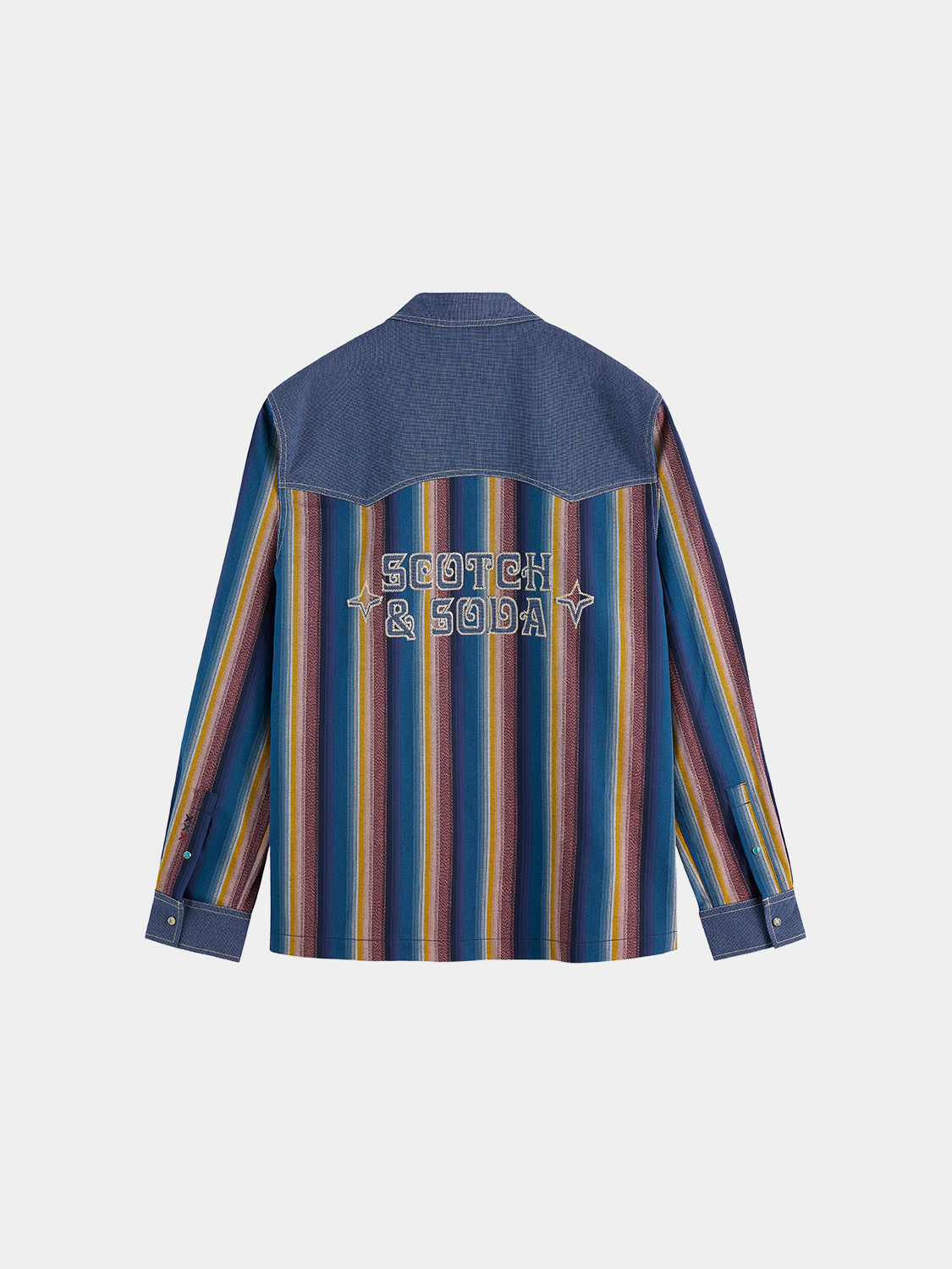 Long sleeve striped western shirt by Scotch & Soda, featuring classic pattern and button-down front.
