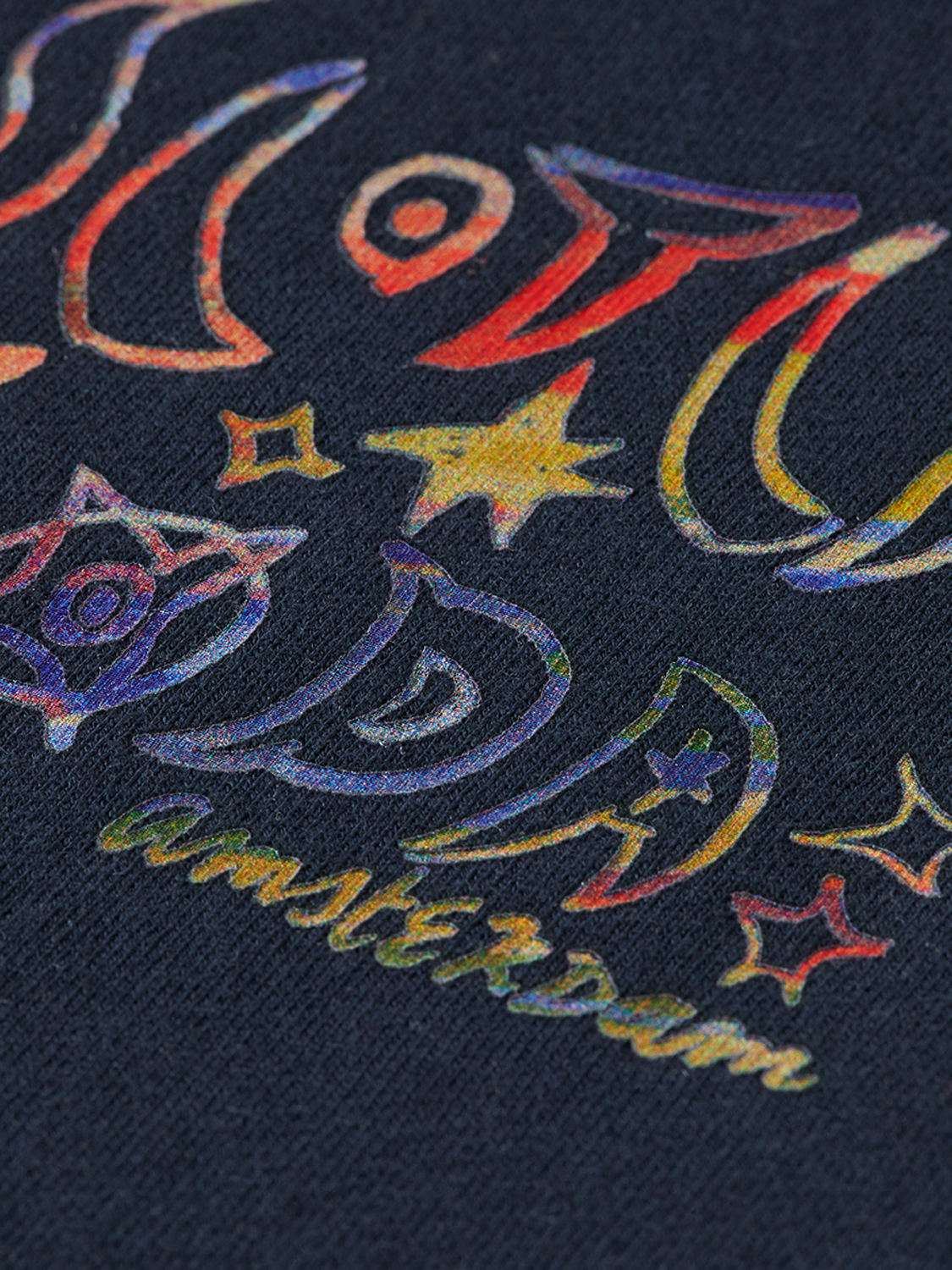 SCOTCH & SODA Artwork sweatshirt showing a colorful graphic design on a casual sweats fabric.