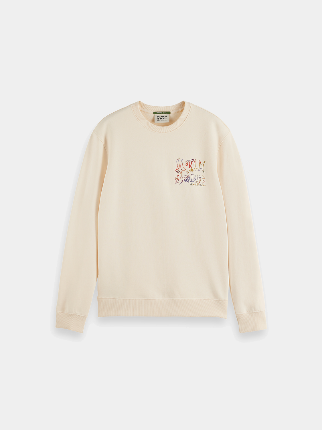 SCOTCH & SODA artwork sweatshirt featuring colorful graphic design, soft fabric, and casual fit for comfortable everyday wear.