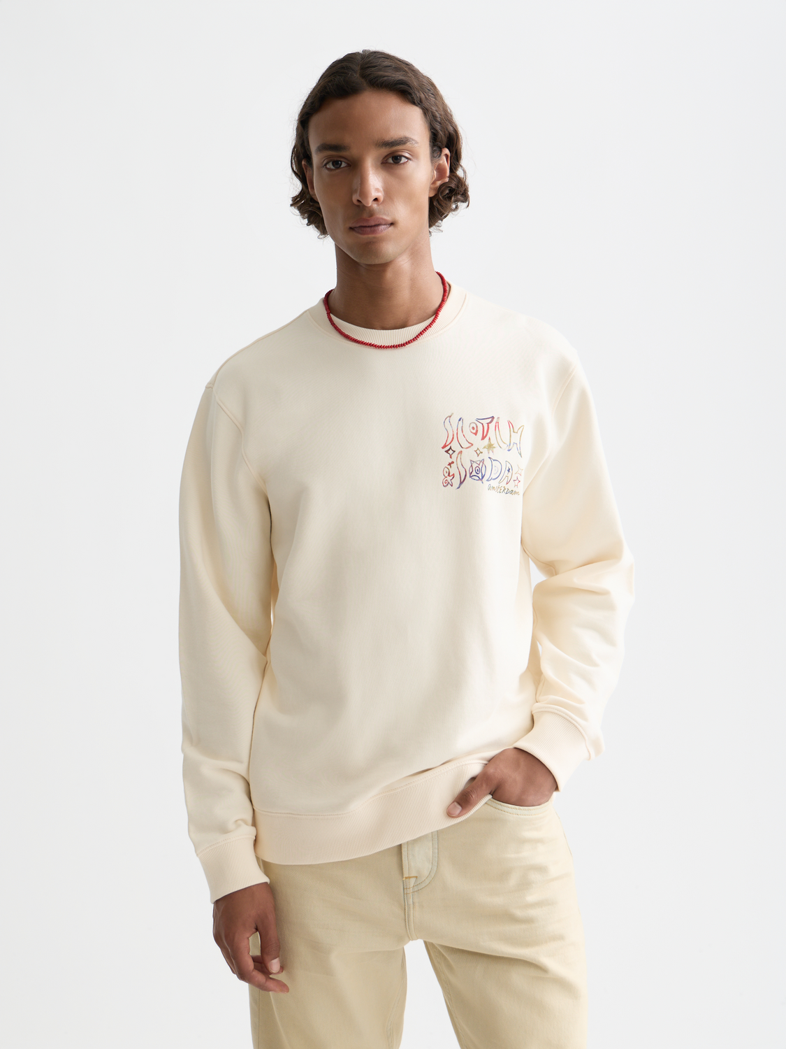 SCOTCH & SODA artwork sweatshirt featuring a graphic print on soft, casual sweats for a stylish and comfortable look.