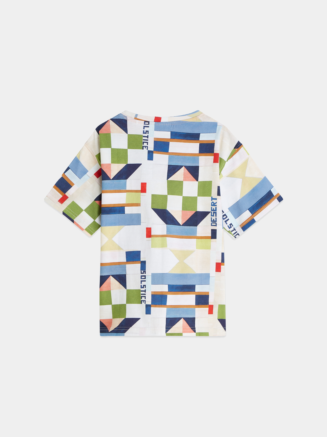 Kids printed Scotch & Soda short-sleeve T-shirt with colorful graphic design on front, made from soft fabric.