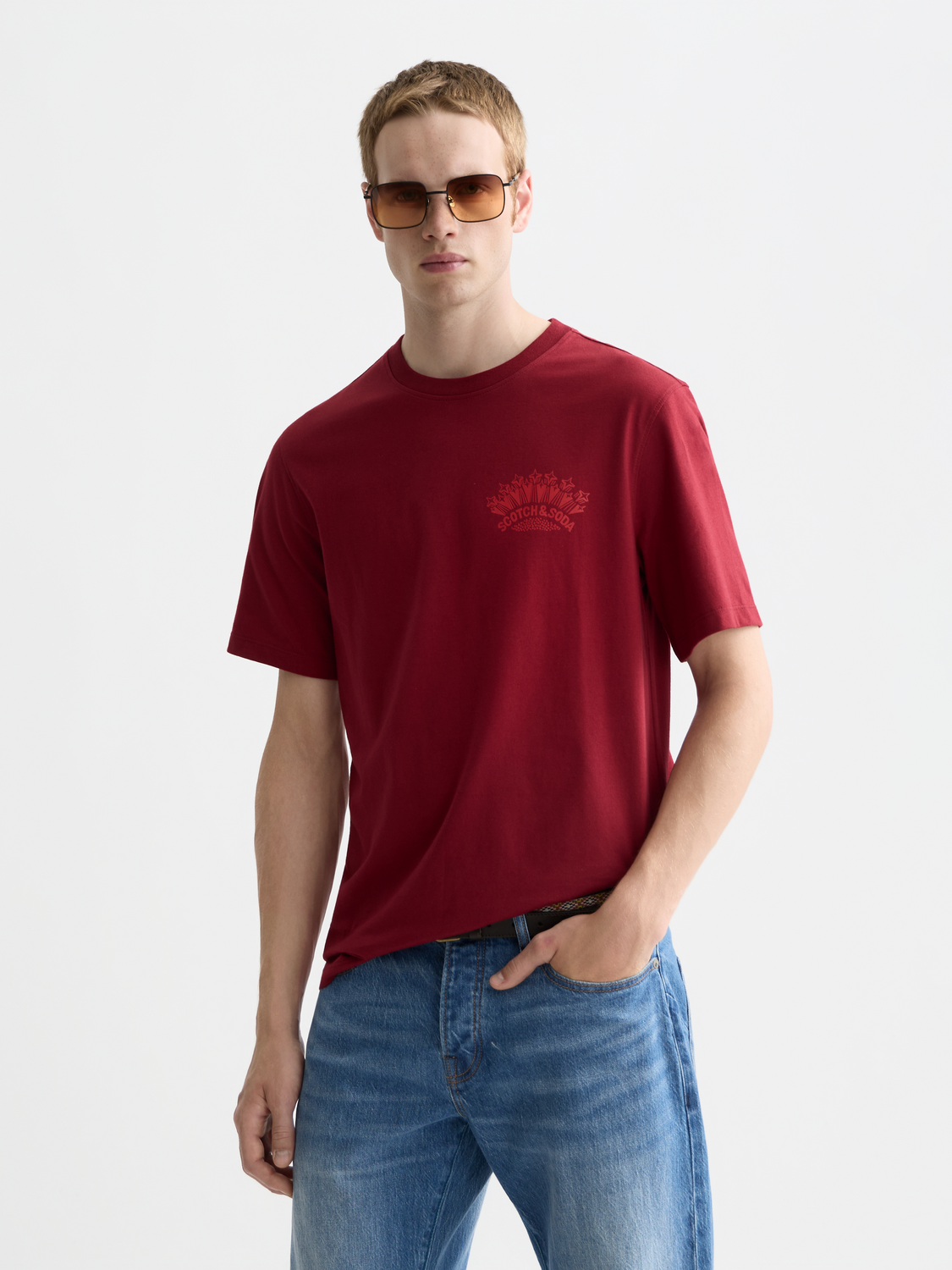 SCOTCH & SODA artwork short-sleeve t-shirt featuring vibrant graphic print on soft fabric