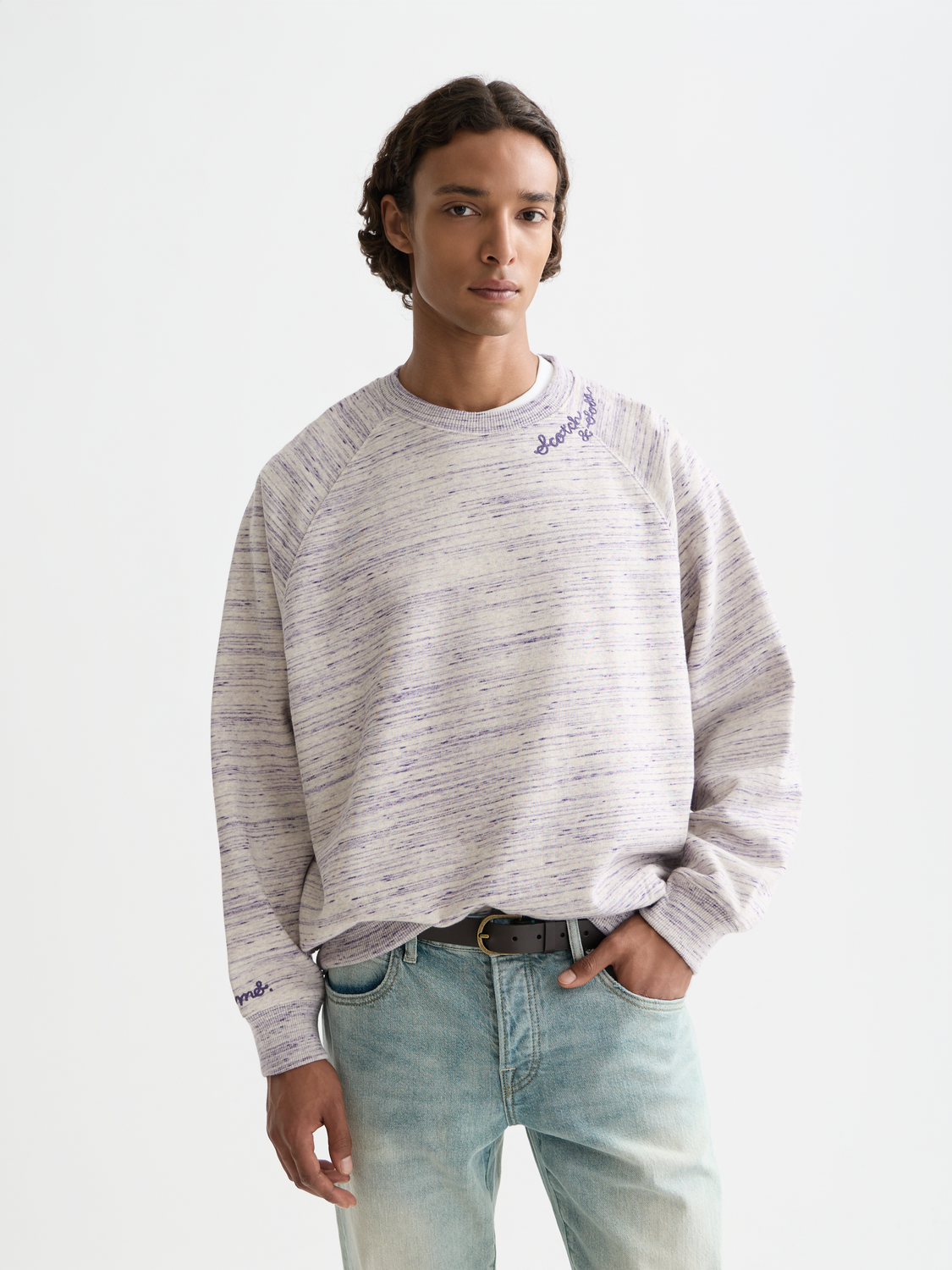 Space yarn sweatshirt by Scotch & Soda, featuring a cozy knit design with space-inspired patterns and a relaxed fit.
