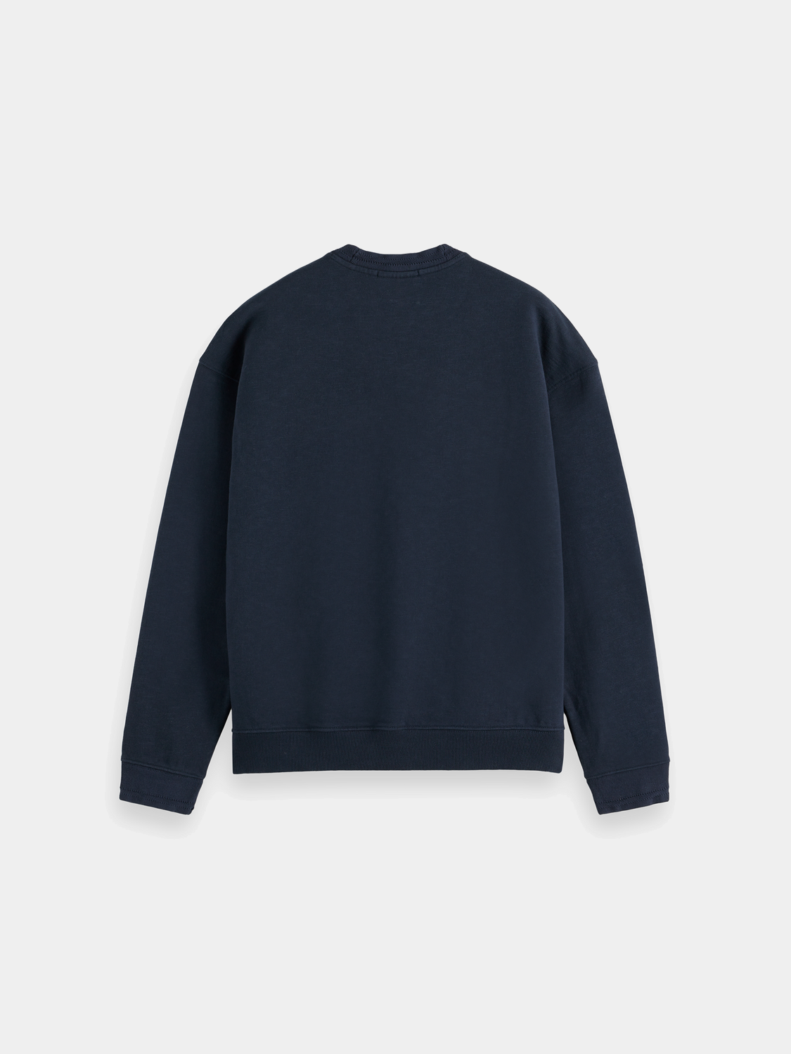 Blue embroidered artwork sweatshirt by Scotch & Soda featuring detailed floral embroidery on soft cotton fabric.