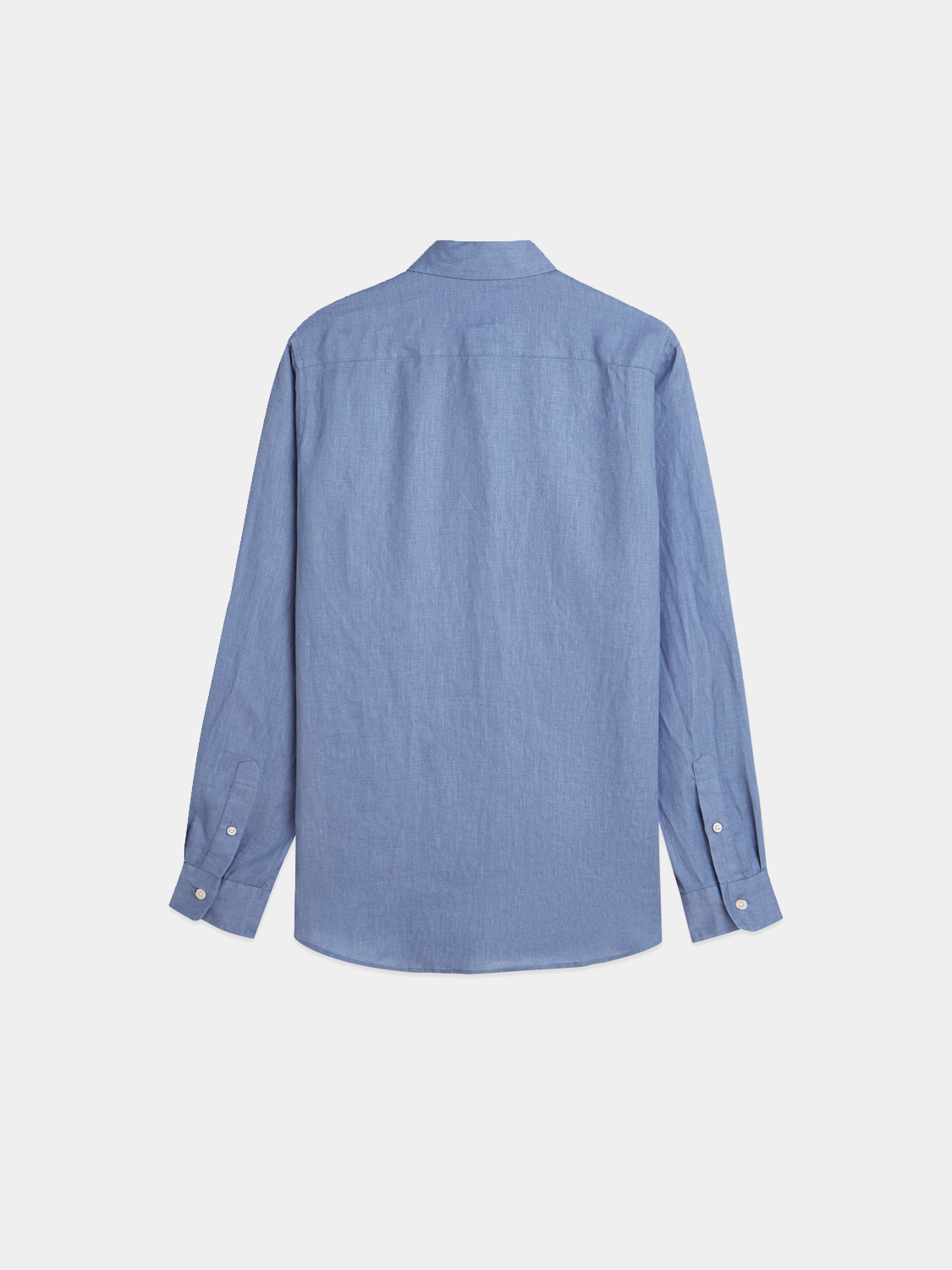 Long sleeve linen shirt by Scotch & Soda, showcasing a casual fit in natural fabric with a button-up front and collar.