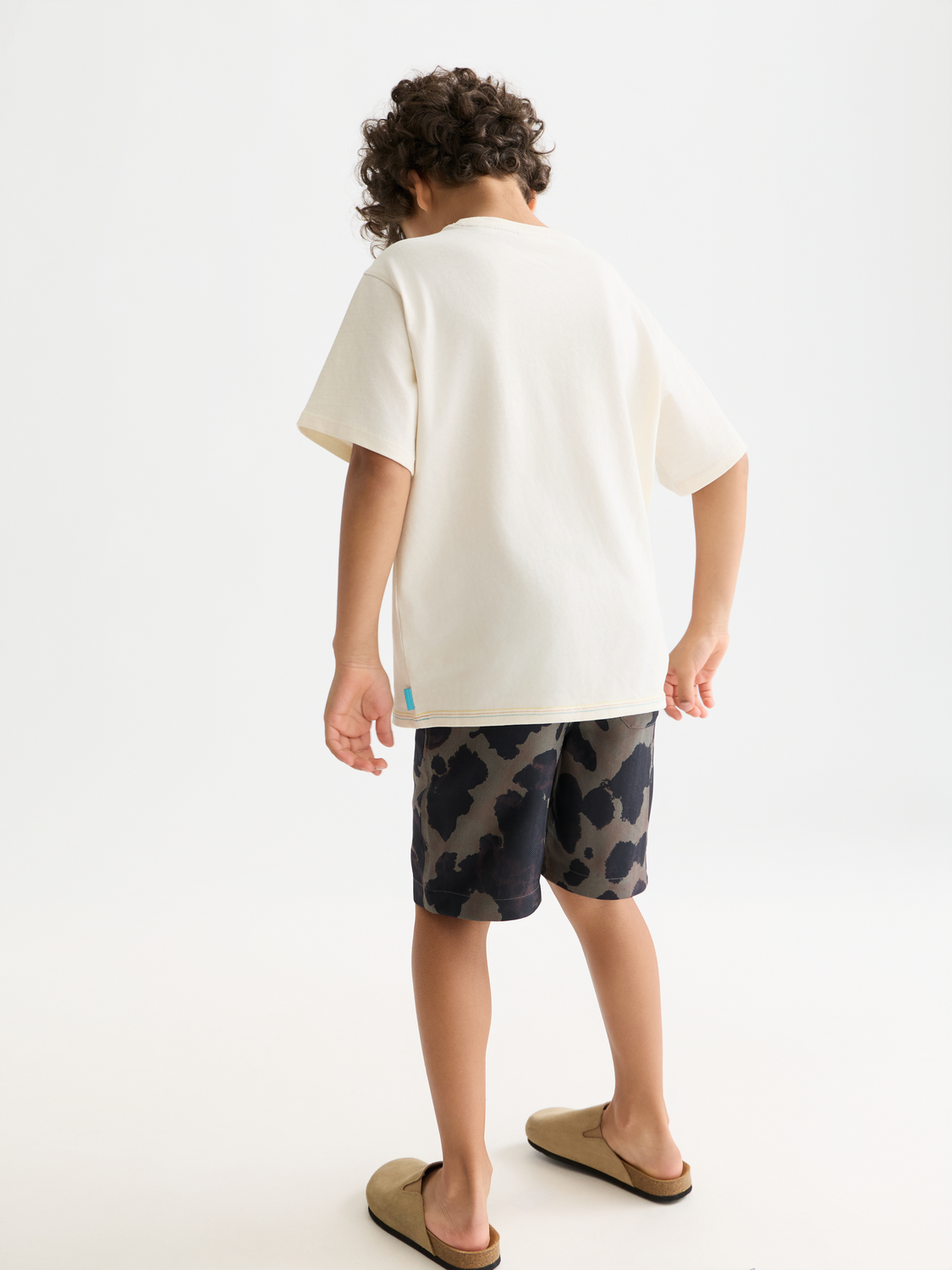 Kids' artwork T-shirt by Scotch & Soda with short sleeves, featuring colorful graphic design on the back.