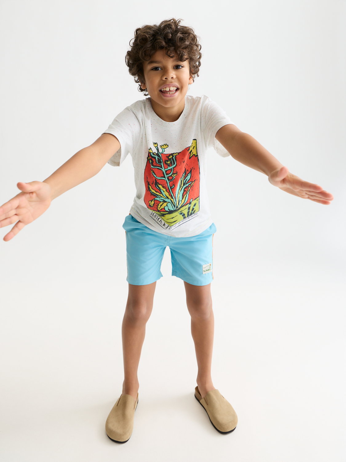 Kids' artwork T-shirt by Scotch & Soda, short-sleeve tee featuring colorful graphic design on soft fabric.
