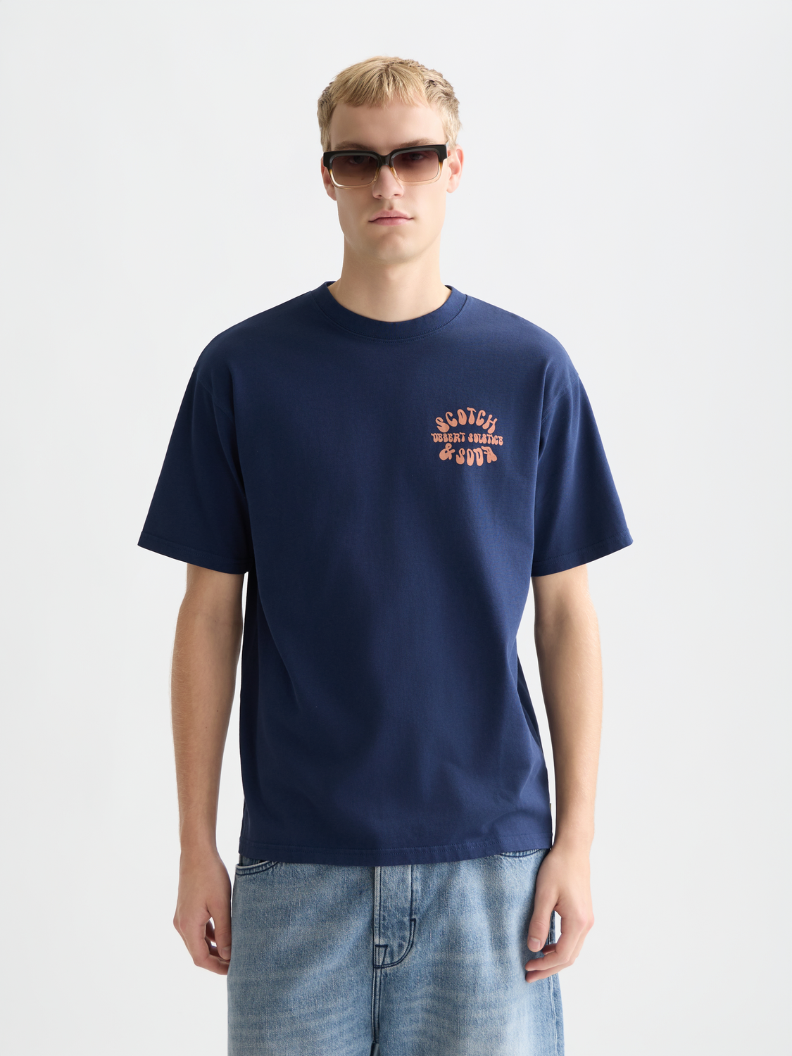 Scotch & Soda artwork short sleeve T-shirt featuring colorful graphic print on soft fabric
