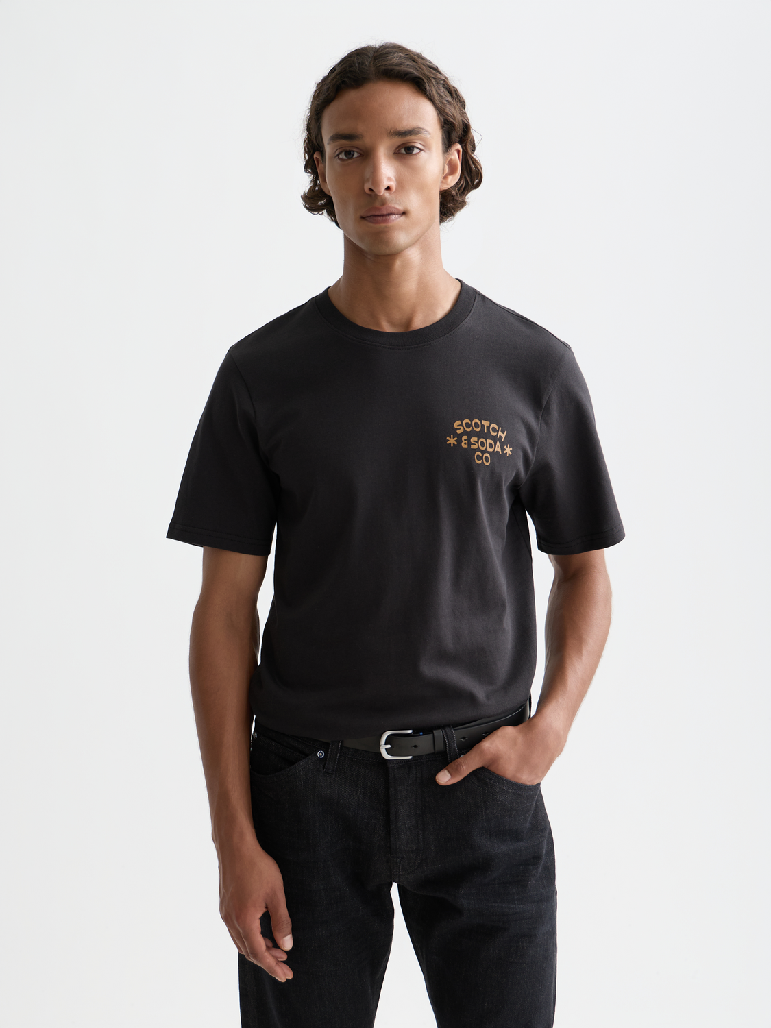 Logo T-shirt from Scotch & Soda, short-sleeve tee featuring a stylish logo print on the front.