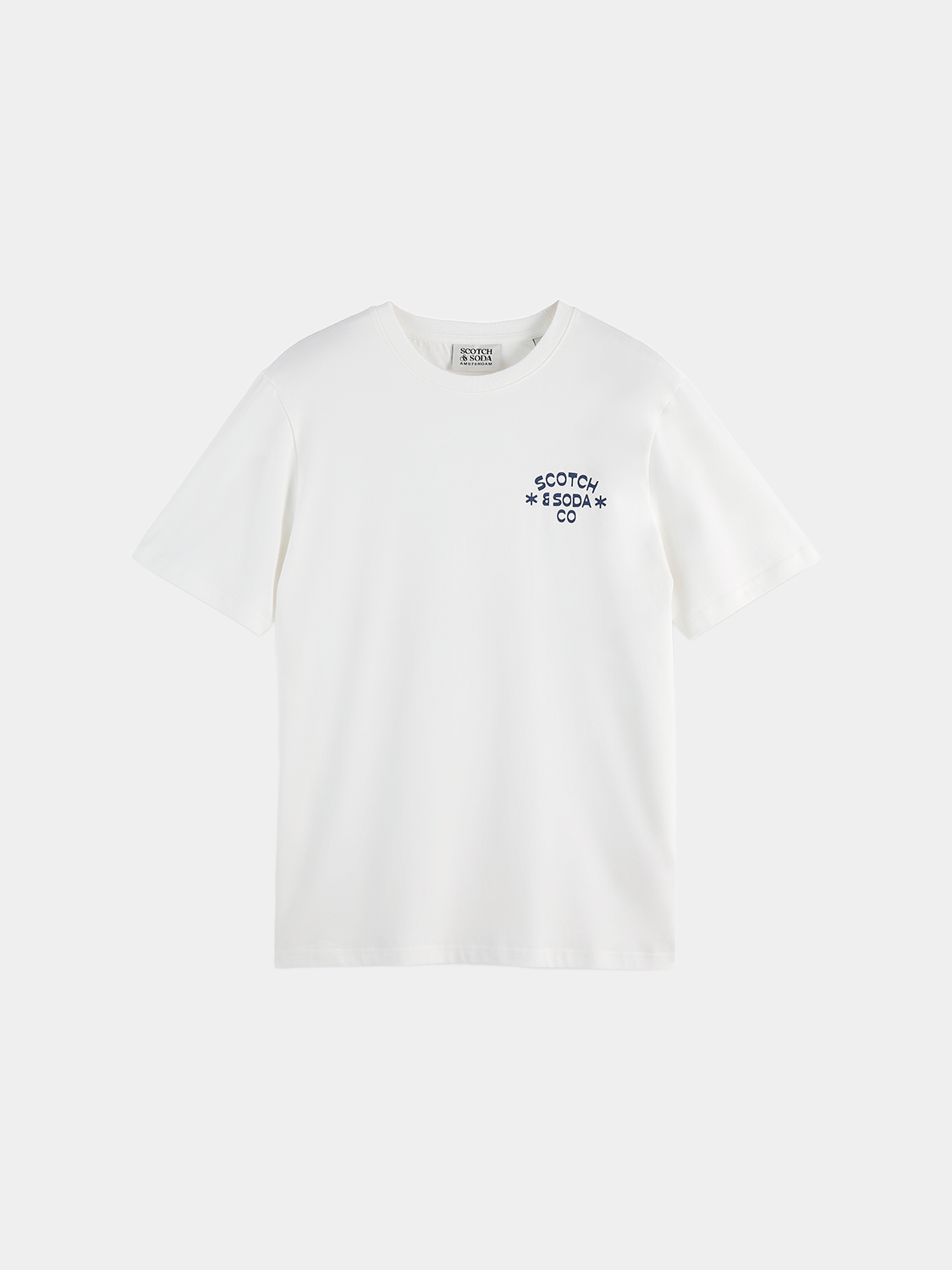 Short sleeve logo t-shirt by Scotch & Soda featuring a stylish graphic design on soft cotton fabric.